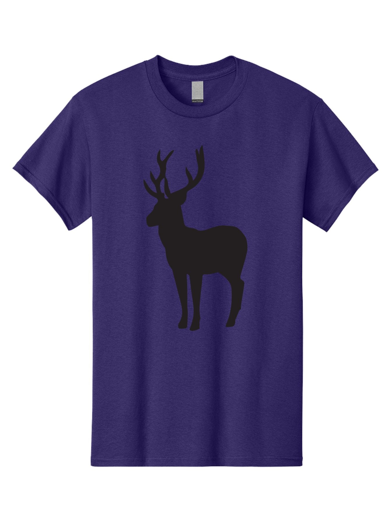 Deer-Silhouette-2 Men'S Graphic Tee, 100% Cotton, Comfortable Casual Summer Wear, Machine Washable, Deer Silhouette, Stag Illustration, Antlered Animal, Wildlife Graphic, Majestic Deer, Forest Creature, Simple Design, Minimalist Art, Aac643 6