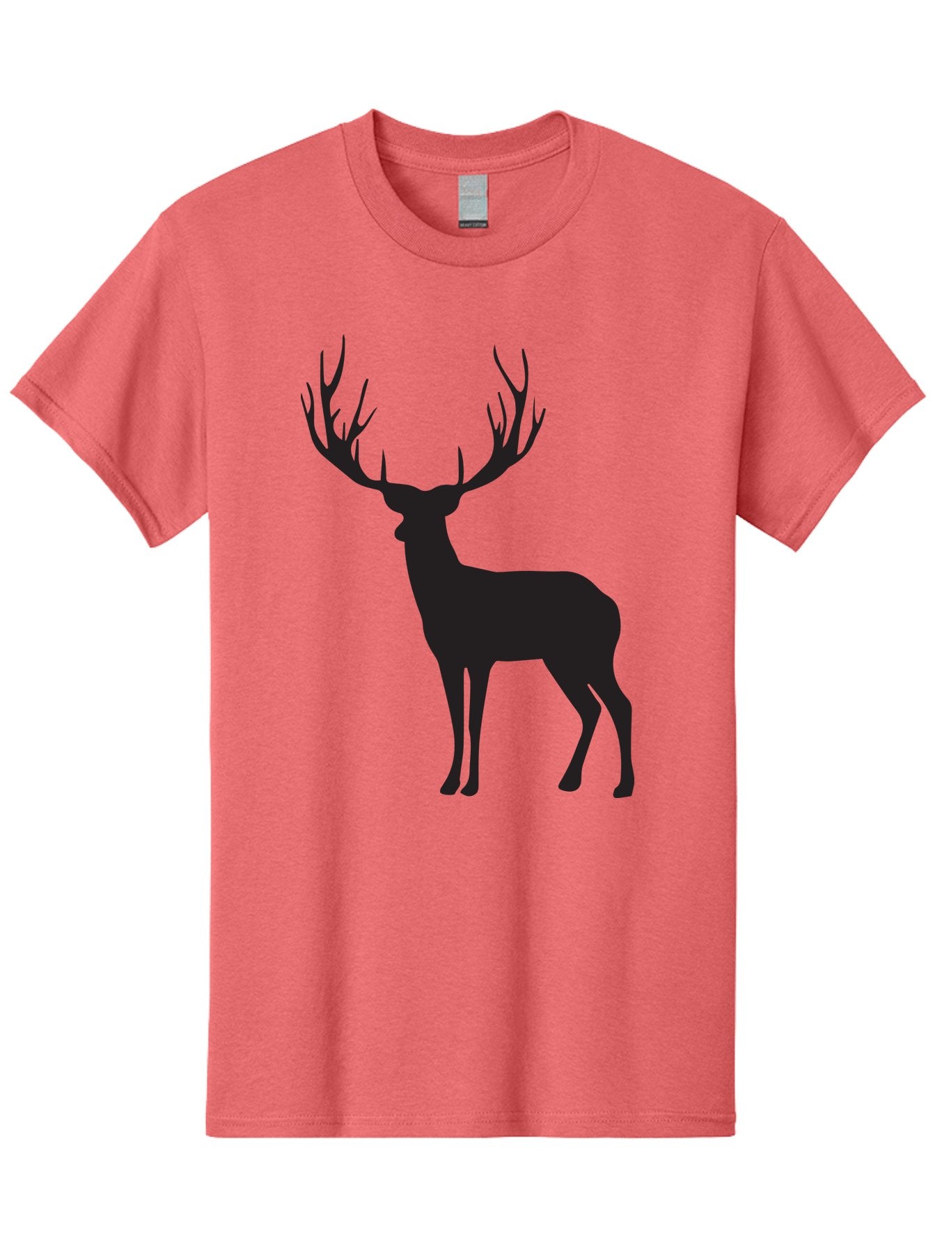 Deer-Silhouette-3 Men'S Graphic Tee, 100% Cotton, Comfortable Casual Summer Wear, Machine Washable, Deer Silhouette, Majestic Stag, Wildlife Illustration, Black Silhouette, Antlers, Wild Animal, Forest Creature, Nature Graphic Aac644 8