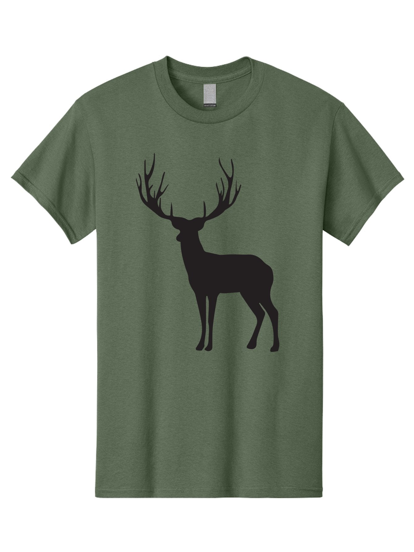 Deer-Silhouette-3 Men'S Graphic Tee, 100% Cotton, Comfortable Casual Summer Wear, Machine Washable, Deer Silhouette, Majestic Stag, Wildlife Illustration, Black Silhouette, Antlers, Wild Animal, Forest Creature, Nature Graphic Aac644 7