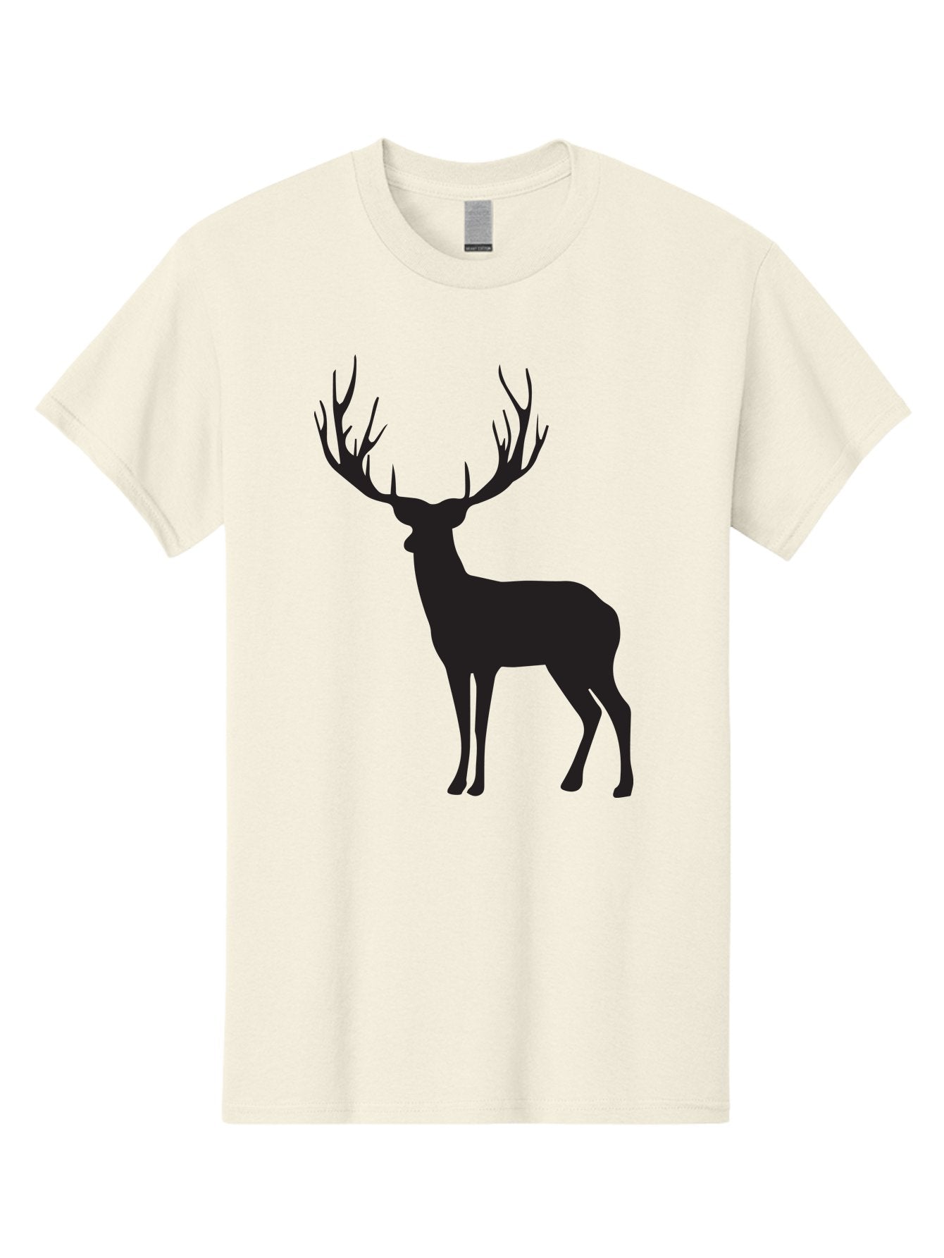 Deer-Silhouette-3 Men'S Graphic Tee, 100% Cotton, Comfortable Casual Summer Wear, Machine Washable, Deer Silhouette, Majestic Stag, Wildlife Illustration, Black Silhouette, Antlers, Wild Animal, Forest Creature, Nature Graphic Aac644 10
