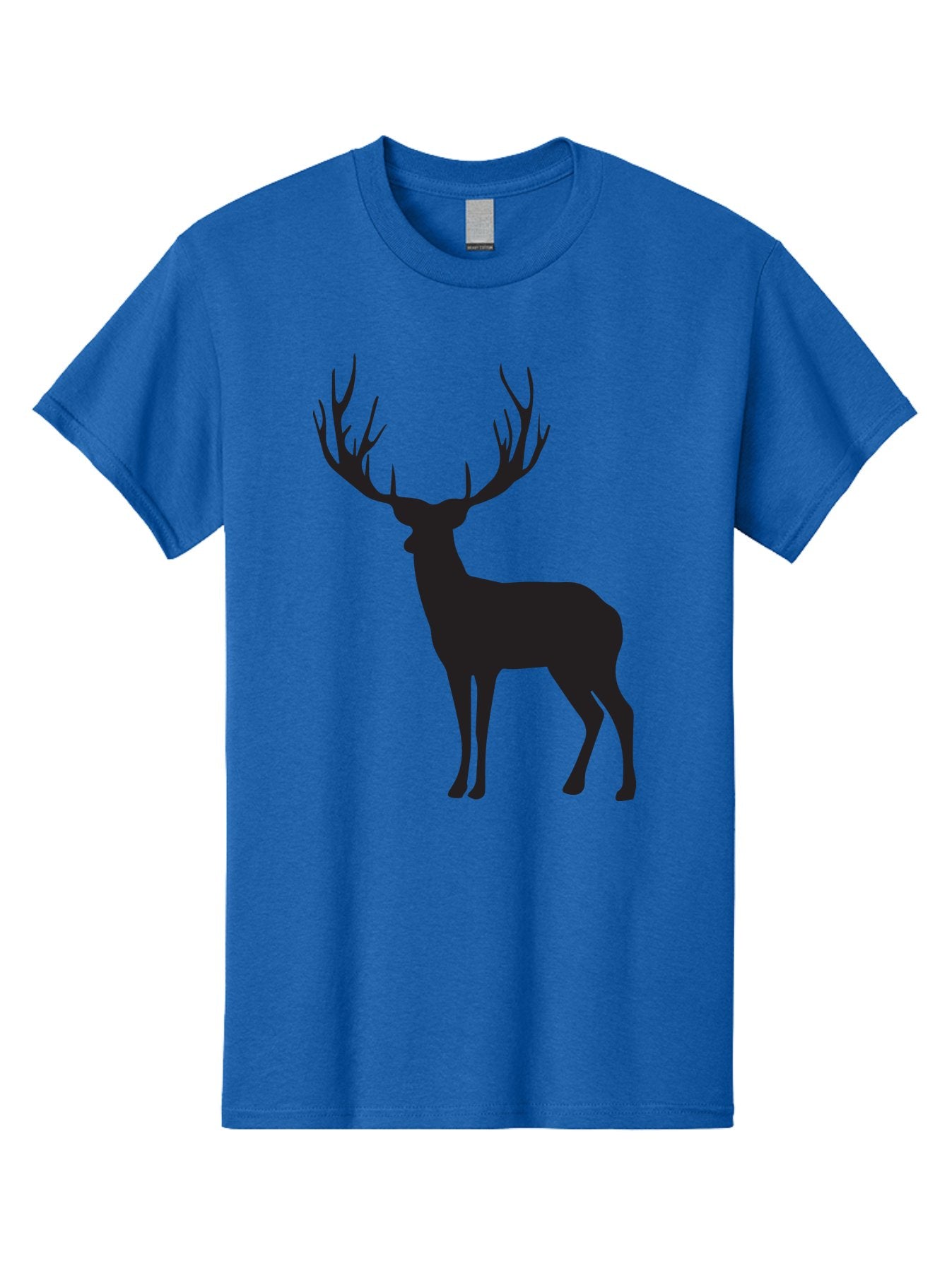 Deer-Silhouette-3 Men'S Graphic Tee, 100% Cotton, Comfortable Casual Summer Wear, Machine Washable, Deer Silhouette, Majestic Stag, Wildlife Illustration, Black Silhouette, Antlers, Wild Animal, Forest Creature, Nature Graphic Aac644 11