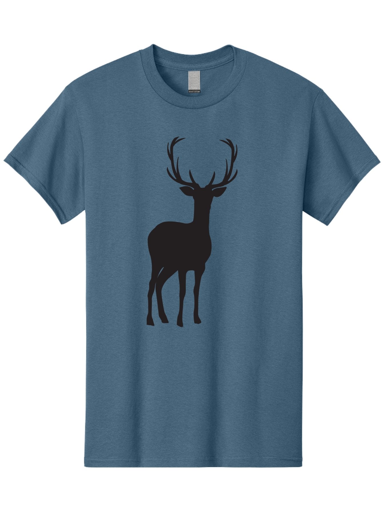 Deer Men'S Graphic Tee, 100% Cotton, Comfortable Casual Summer Wear, Machine Washable, Deer Silhouette, Majestic Stag, Wildlife Graphic, Antlers, Wild Animal, Minimalist Design, Nature-Inspired Art, Simple Illustration Aac647