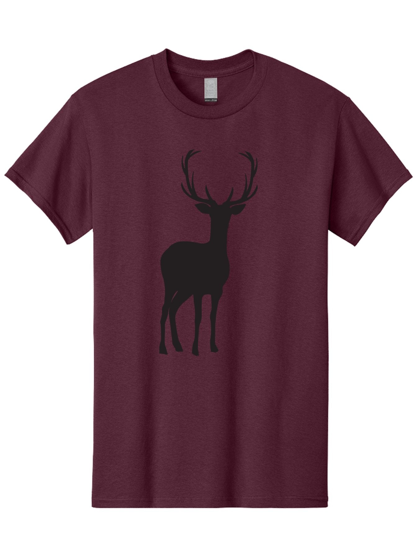 Deer Men'S Graphic Tee, 100% Cotton, Comfortable Casual Summer Wear, Machine Washable, Deer Silhouette, Majestic Stag, Wildlife Graphic, Antlers, Wild Animal, Minimalist Design, Nature-Inspired Art, Simple Illustration Aac647 13