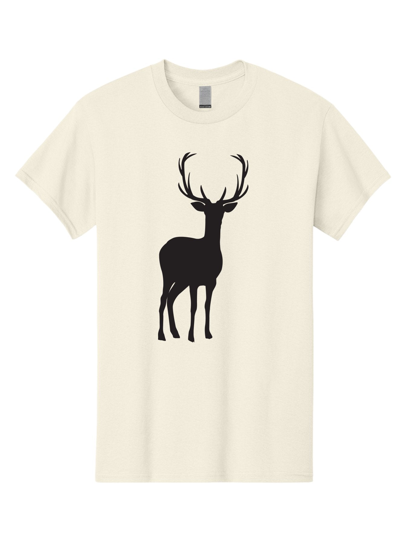 Deer Men'S Graphic Tee, 100% Cotton, Comfortable Casual Summer Wear, Machine Washable, Deer Silhouette, Majestic Stag, Wildlife Graphic, Antlers, Wild Animal, Minimalist Design, Nature-Inspired Art, Simple Illustration Aac647