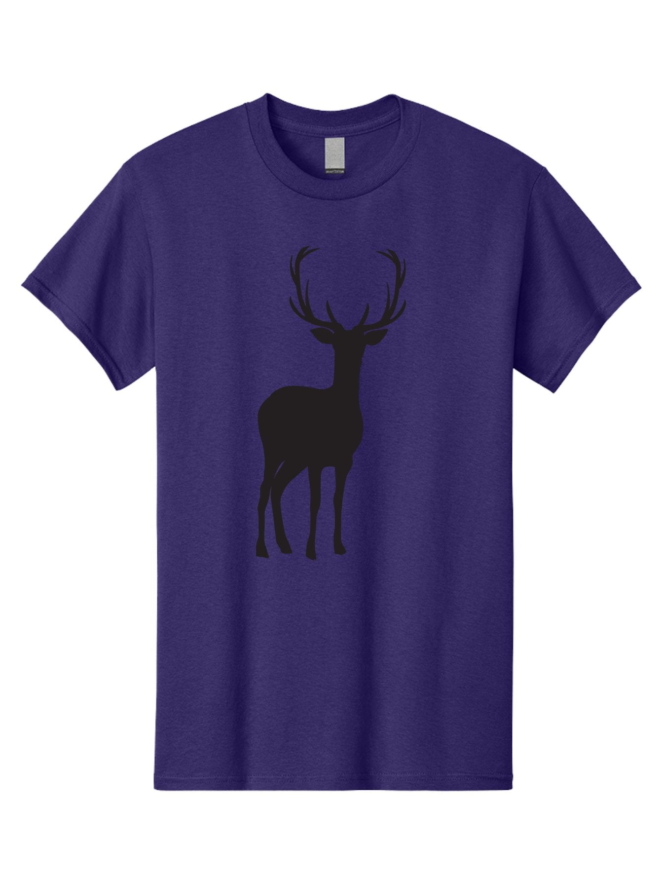 Deer Men'S Graphic Tee, 100% Cotton, Comfortable Casual Summer Wear, Machine Washable, Deer Silhouette, Majestic Stag, Wildlife Graphic, Antlers, Wild Animal, Minimalist Design, Nature-Inspired Art, Simple Illustration Aac647 3