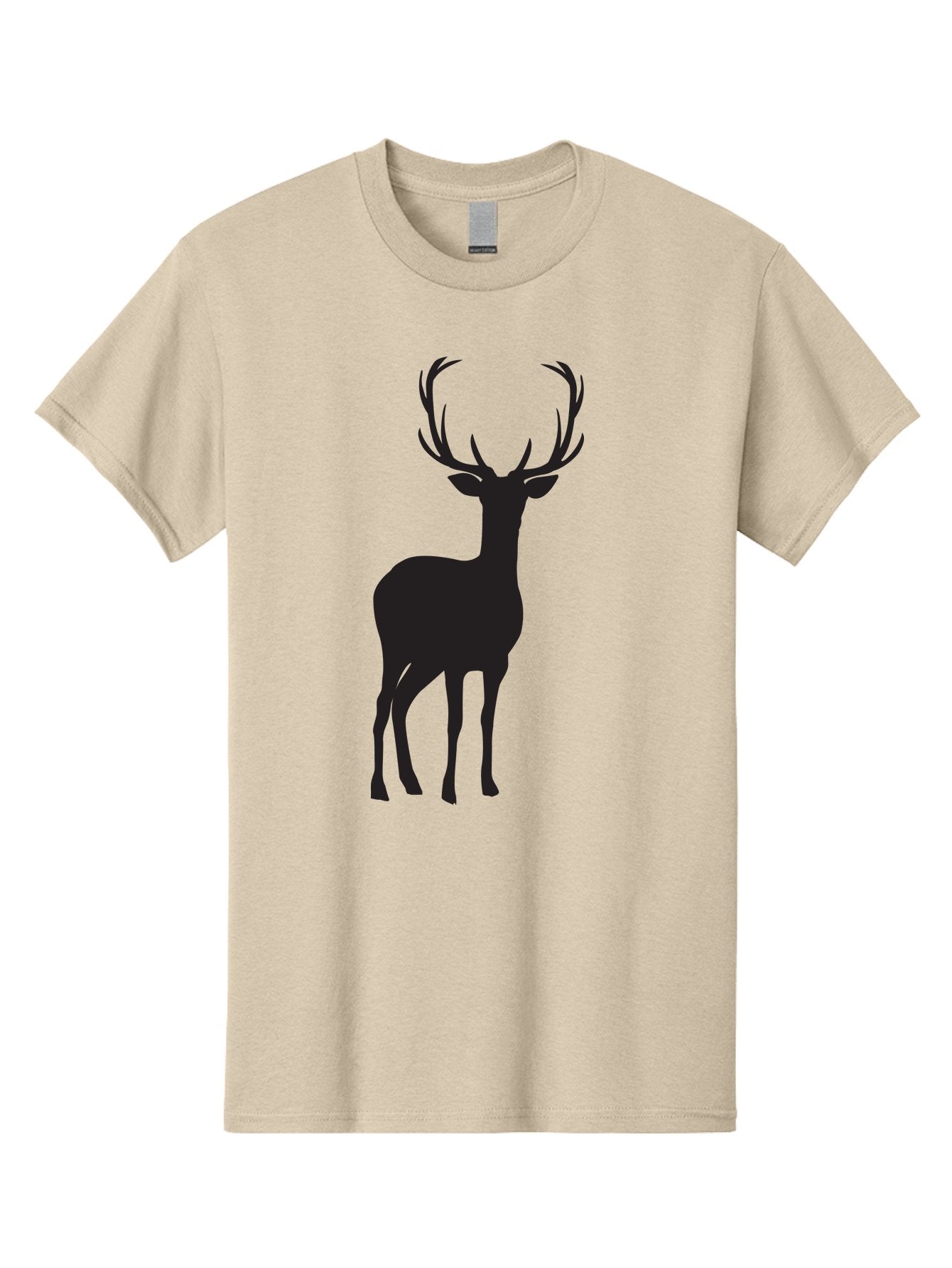 Deer Men'S Graphic Tee, 100% Cotton, Comfortable Casual Summer Wear, Machine Washable, Deer Silhouette, Majestic Stag, Wildlife Graphic, Antlers, Wild Animal, Minimalist Design, Nature-Inspired Art, Simple Illustration Aac647 7