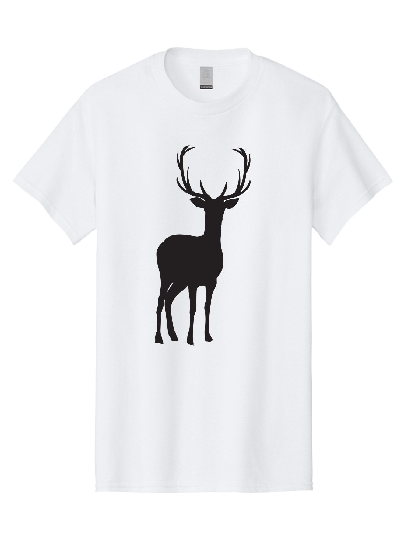 Deer Men'S Graphic Tee, 100% Cotton, Comfortable Casual Summer Wear, Machine Washable, Deer Silhouette, Majestic Stag, Wildlife Graphic, Antlers, Wild Animal, Minimalist Design, Nature-Inspired Art, Simple Illustration Aac647 9