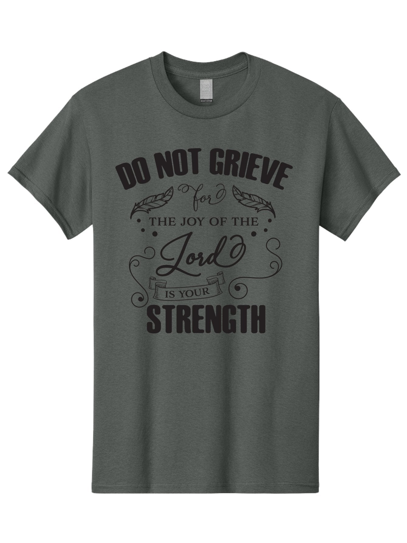 Do-Not-Grieve Men'S Graphic Tee, 100% Cotton, Comfortable Casual Summer Wear, Machine Washable, Inspirational Quote, Motivational Words, Faith-Based Message, Spiritual Guidance, Positive Affirmation, Scripture-Based, Bible Verse, Lord'S Joy, Aac649 10