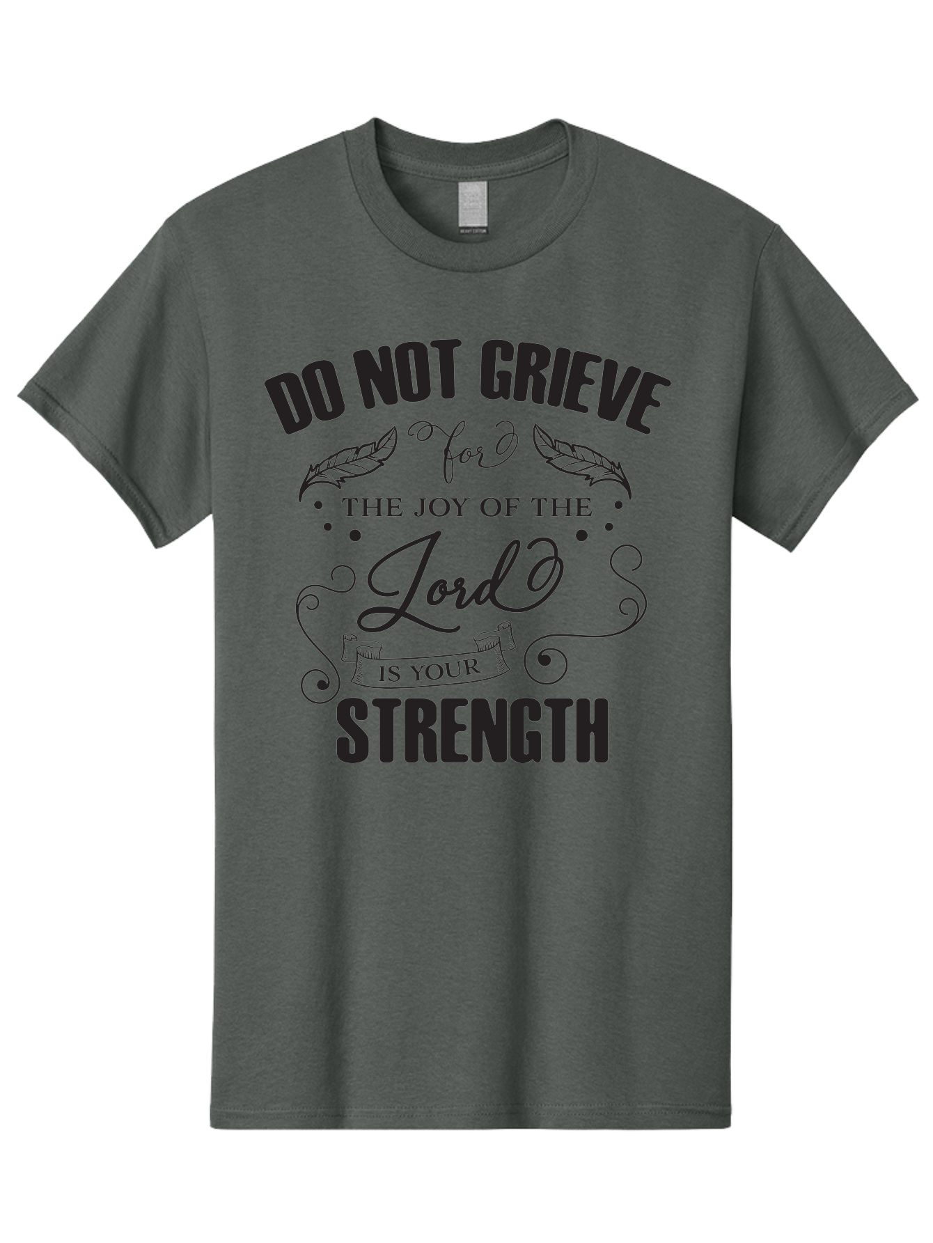 Do-Not-Grieve Men'S Graphic Tee, 100% Cotton, Comfortable Casual Summer Wear, Machine Washable, Inspirational Quote, Motivational Words, Faith-Based Message, Spiritual Guidance, Positive Affirmation, Scripture-Based, Bible Verse, Lord'S Joy, Aac649 27