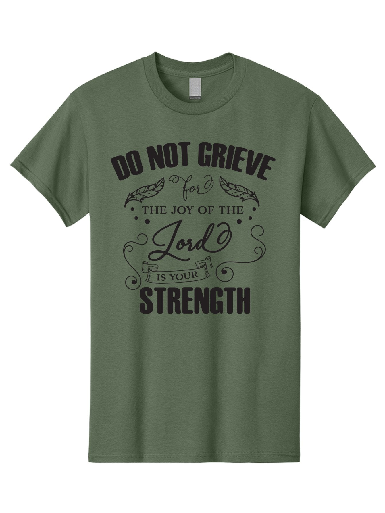 Do-Not-Grieve Men'S Graphic Tee, 100% Cotton, Comfortable Casual Summer Wear, Machine Washable, Inspirational Quote, Motivational Words, Faith-Based Message, Spiritual Guidance, Positive Affirmation, Scripture-Based, Bible Verse, Lord'S Joy, Aac649 4