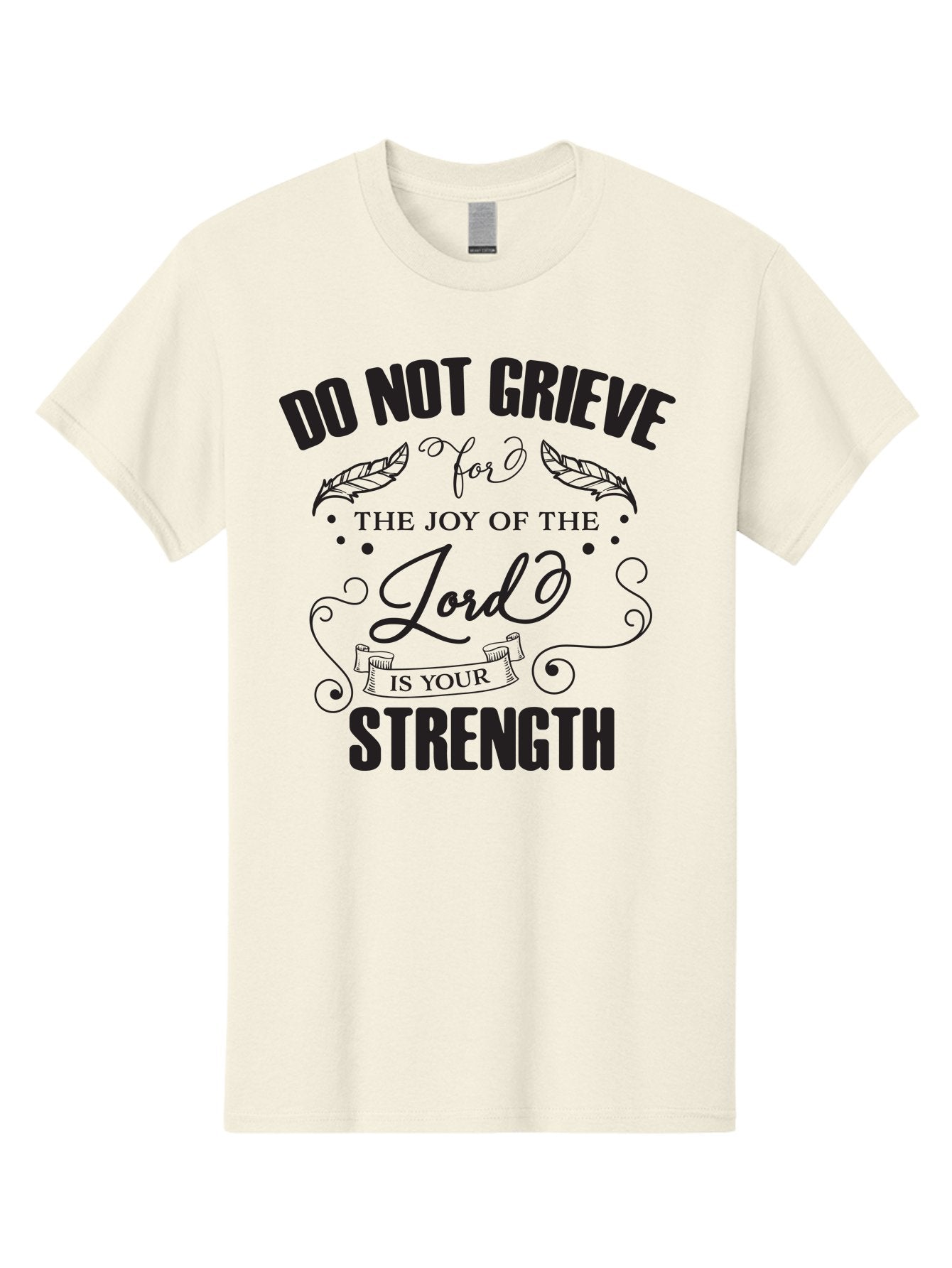 Do-Not-Grieve Men'S Graphic Tee, 100% Cotton, Comfortable Casual Summer Wear, Machine Washable, Inspirational Quote, Motivational Words, Faith-Based Message, Spiritual Guidance, Positive Affirmation, Scripture-Based, Bible Verse, Lord'S Joy, Aac649 11