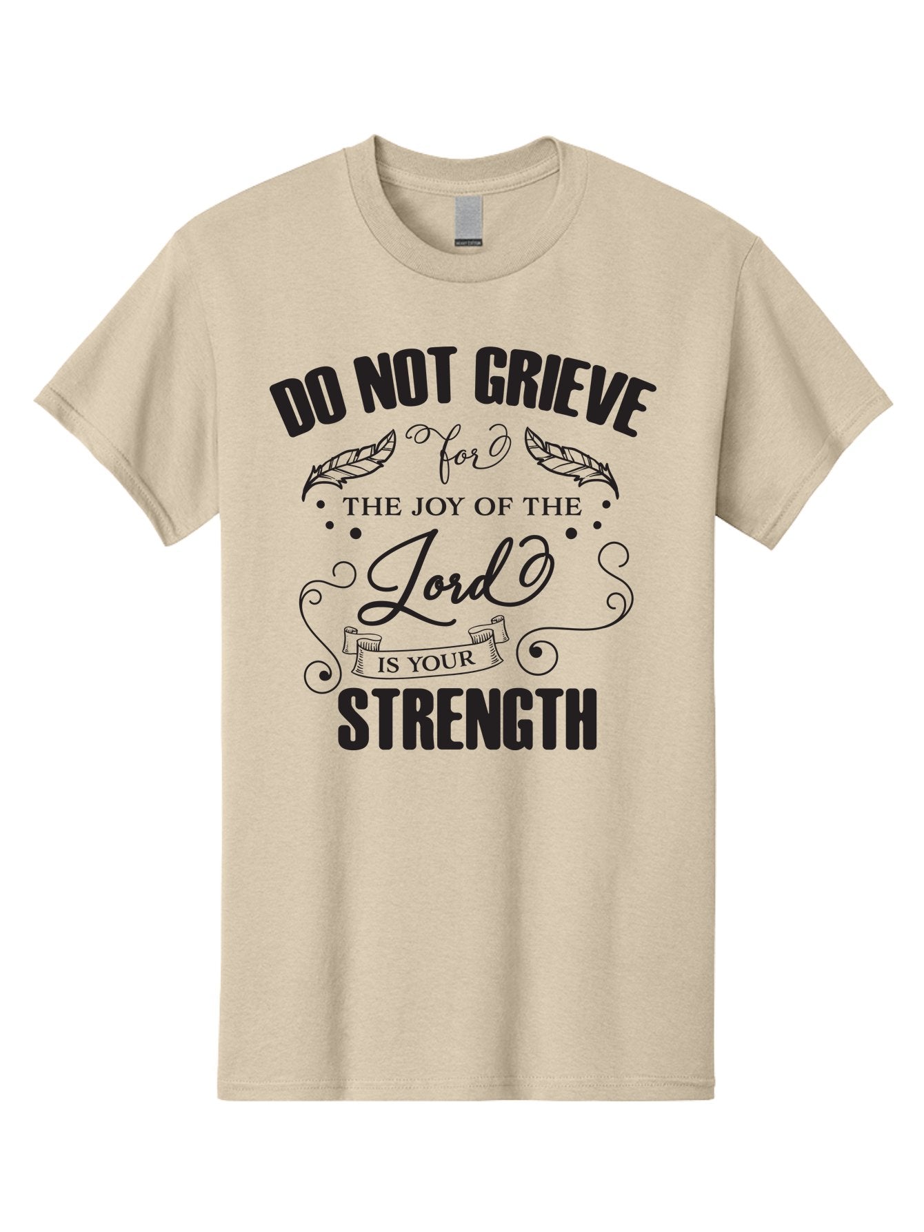 Do-Not-Grieve Men'S Graphic Tee, 100% Cotton, Comfortable Casual Summer Wear, Machine Washable, Inspirational Quote, Motivational Words, Faith-Based Message, Spiritual Guidance, Positive Affirmation, Scripture-Based, Bible Verse, Lord'S Joy, Aac649 13