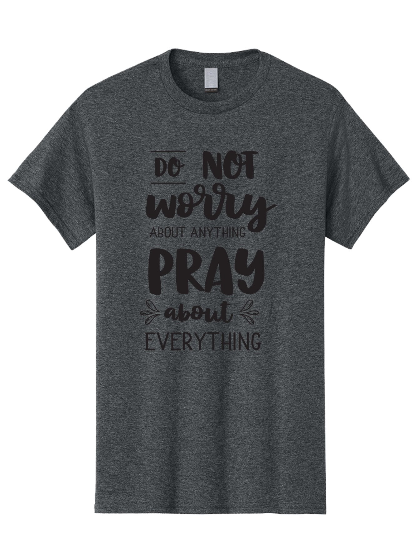 Do-Not-Worry-About-Anything-Pray-About-Everything Men'S Graphic Tee, 100% Cotton, Comfortable Casual Summer Wear, Machine Washable, Inspirational Quote, Motivational Phrase, Do Not Worry, Pray About Everything, Faith-Based Message, Aac650 6