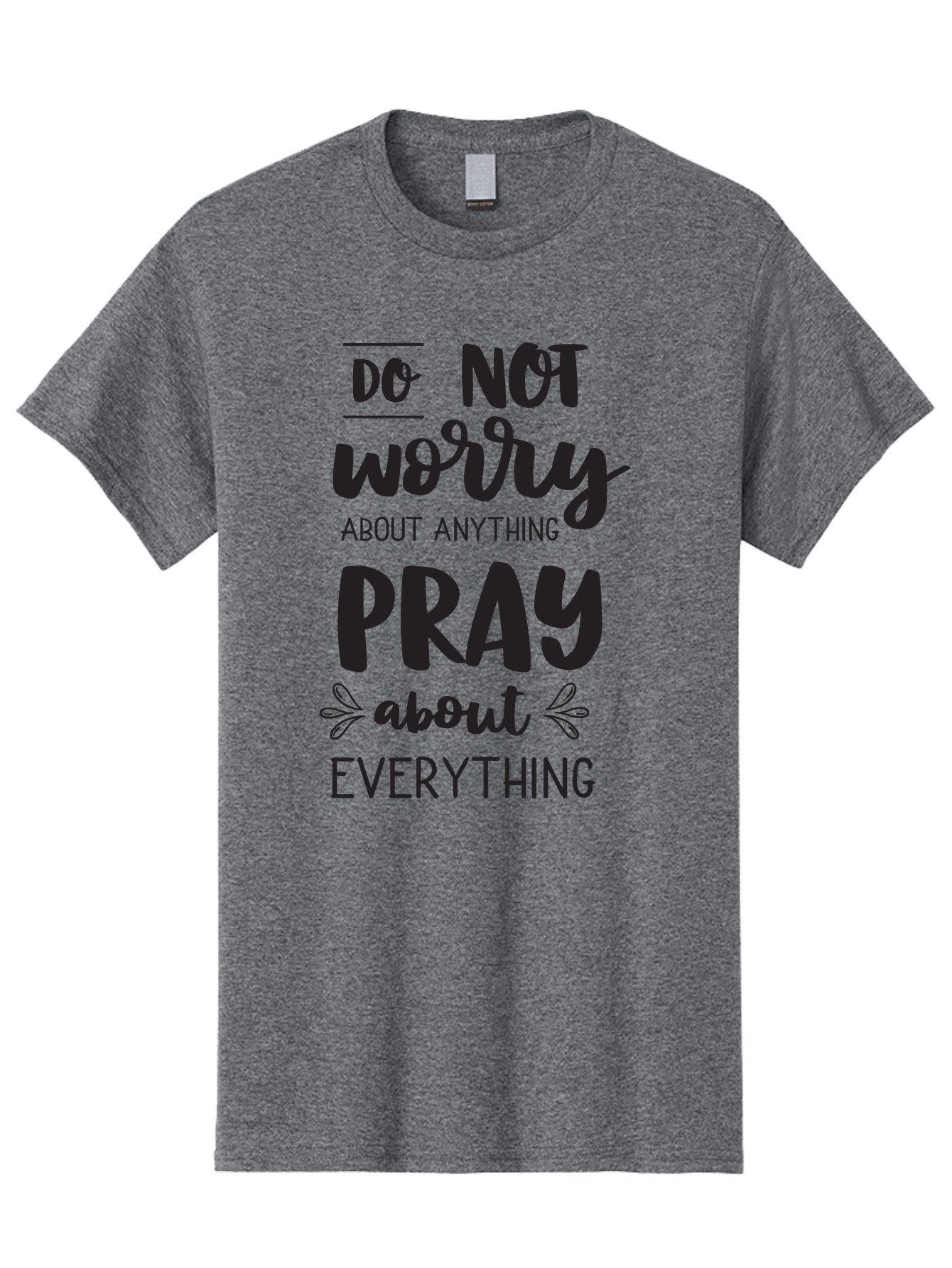 Do-Not-Worry-About-Anything-Pray-About-Everything Men'S Graphic Tee, 100% Cotton, Comfortable Casual Summer Wear, Machine Washable, Inspirational Quote, Motivational Phrase, Do Not Worry, Pray About Everything, Faith-Based Message, Aac650 12
