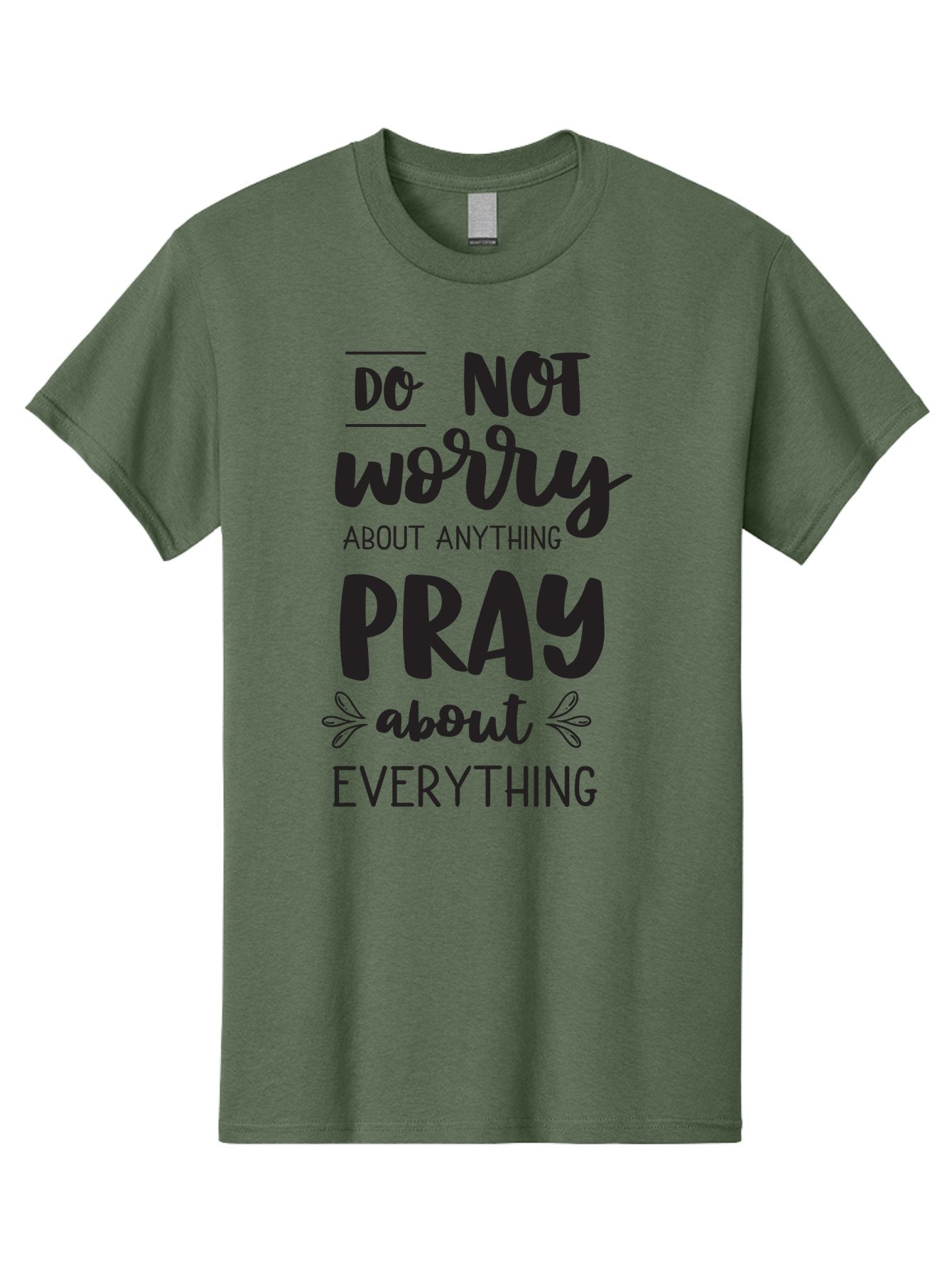 Do-Not-Worry-About-Anything-Pray-About-Everything Men'S Graphic Tee, 100% Cotton, Comfortable Casual Summer Wear, Machine Washable, Inspirational Quote, Motivational Phrase, Do Not Worry, Pray About Everything, Faith-Based Message, Aac650 9
