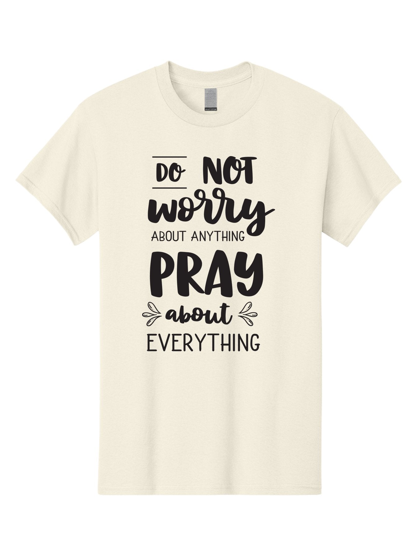 Do-Not-Worry-About-Anything-Pray-About-Everything Men'S Graphic Tee, 100% Cotton, Comfortable Casual Summer Wear, Machine Washable, Inspirational Quote, Motivational Phrase, Do Not Worry, Pray About Everything, Faith-Based Message, Aac650 10