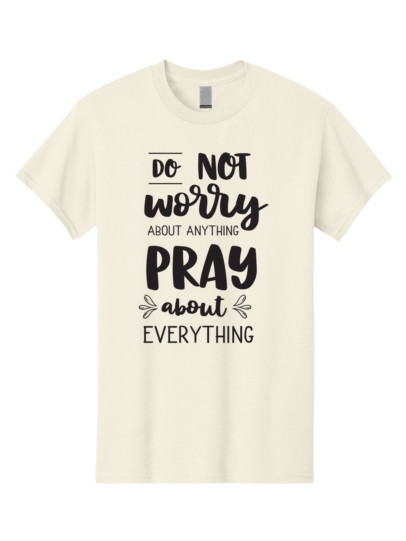 Do-Not-Worry-About-Anything-Pray-About-Everything Men'S Graphic Tee, 100% Cotton, Comfortable Casual Summer Wear, Machine Washable, Inspirational Quote, Motivational Phrase, Do Not Worry, Pray About Everything, Faith-Based Message, Aac650 27