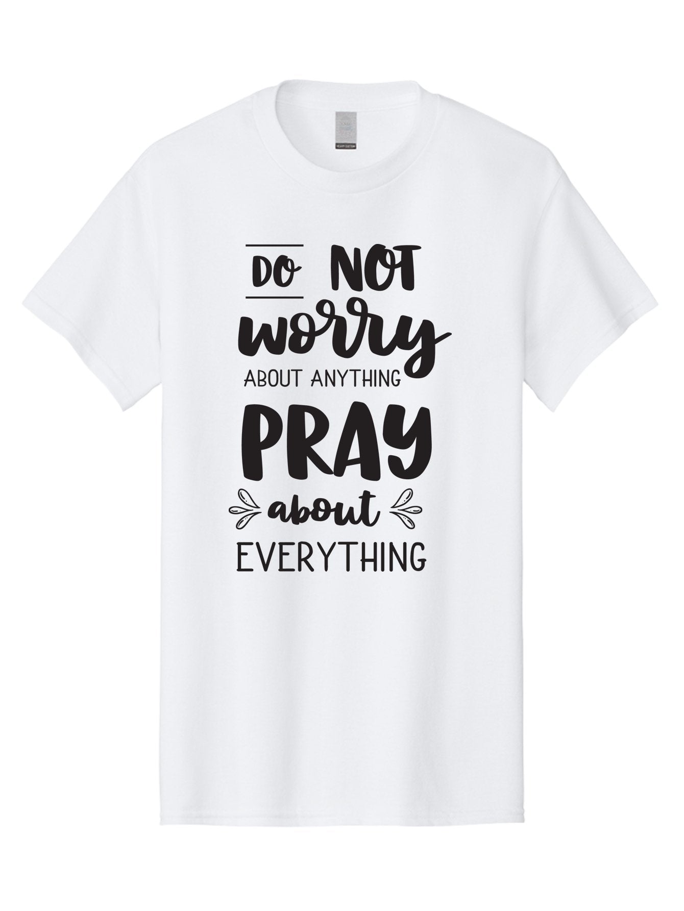 Do-Not-Worry-About-Anything-Pray-About-Everything Men'S Graphic Tee, 100% Cotton, Comfortable Casual Summer Wear, Machine Washable, Inspirational Quote, Motivational Phrase, Do Not Worry, Pray About Everything, Faith-Based Message, Aac650 4