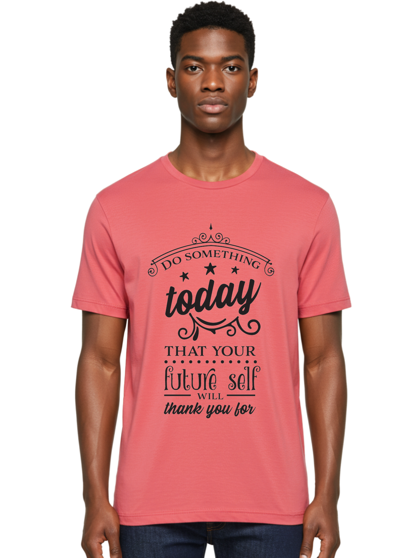 Do-Something-Today Men'S Graphic Tee, 100% Cotton, Comfortable Casual Summer Wear, Machine Washable, Motivational Quote, Inspirational Message, Future Self, Success Mindset, Productivity Tips, Goal Achievement, Personal Growth Aac651 16