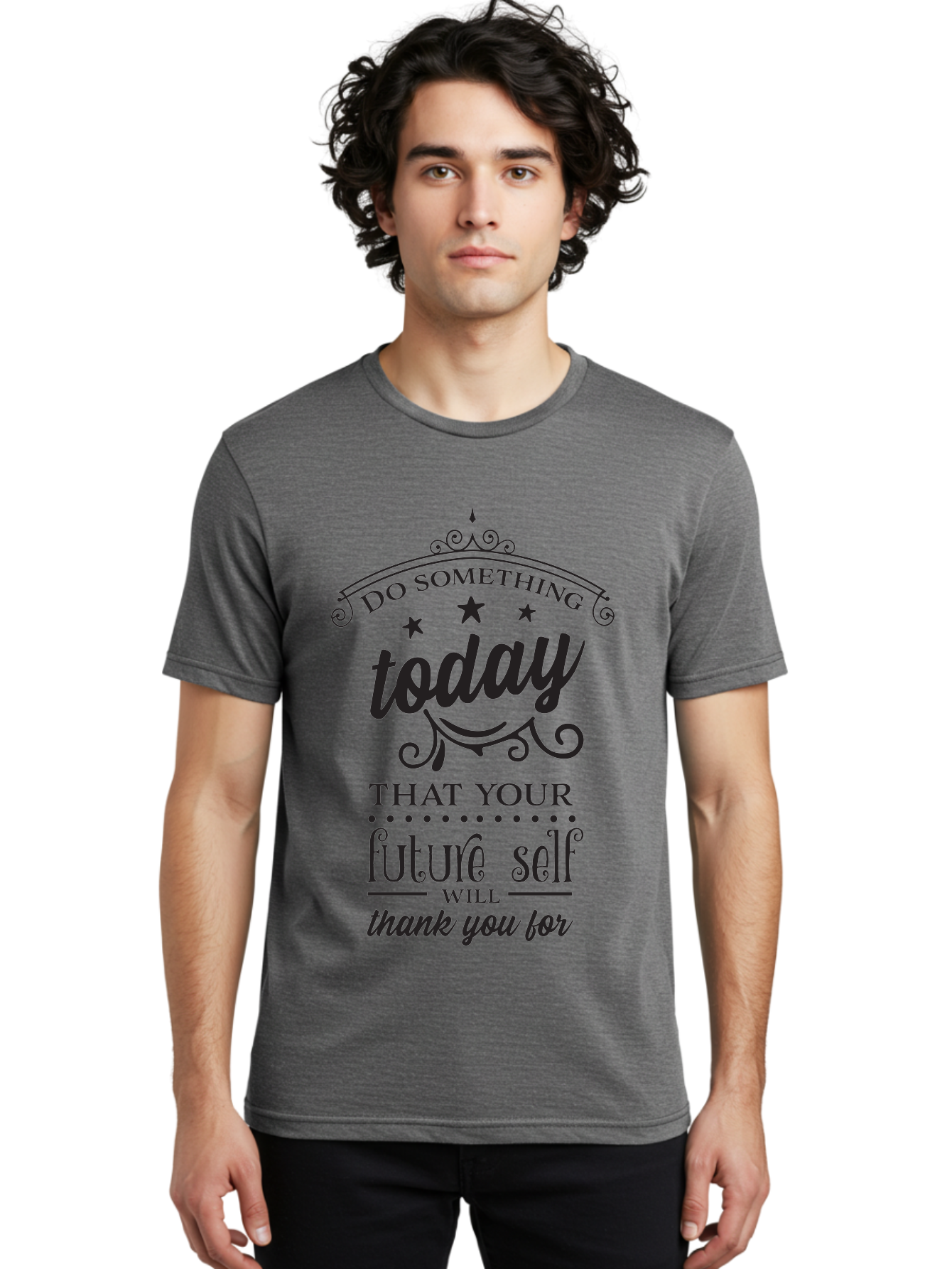 Do-Something-Today Men'S Graphic Tee, 100% Cotton, Comfortable Casual Summer Wear, Machine Washable, Motivational Quote, Inspirational Message, Future Self, Success Mindset, Productivity Tips, Goal Achievement, Personal Growth Aac651 4