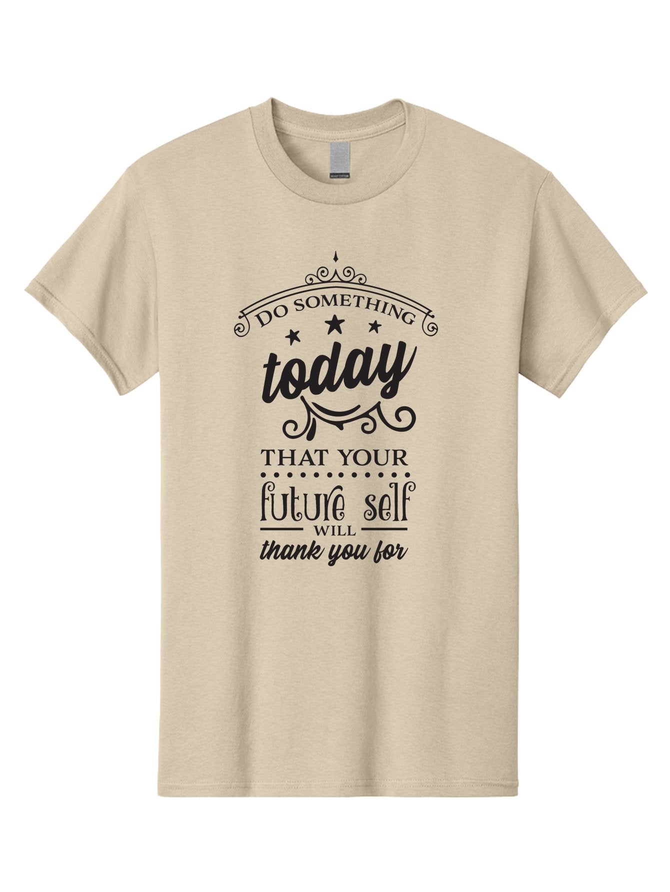 Do-Something-Today Men'S Graphic Tee, 100% Cotton, Comfortable Casual Summer Wear, Machine Washable, Motivational Quote, Inspirational Message, Future Self, Success Mindset, Productivity Tips, Goal Achievement, Personal Growth Aac651