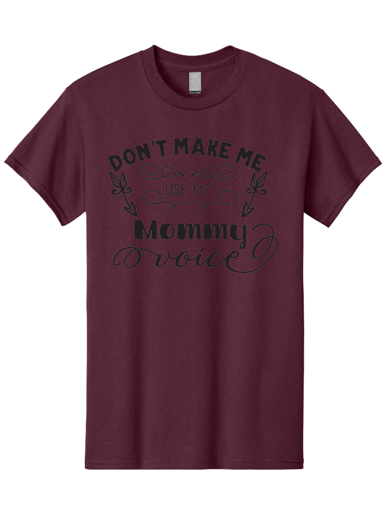 Don-T-Make-Me-Use-My-Mommy-Voice Men'S Graphic Tee, 100% Cotton, Comfortable Casual Summer Wear, Machine Washable, Funny Parenting Quote, Mommy Voice Warning, Humorous Motherhood, Parenting Humor, Mom Life, Snarky Quotes, Sassy Mom Quotes, Aac656