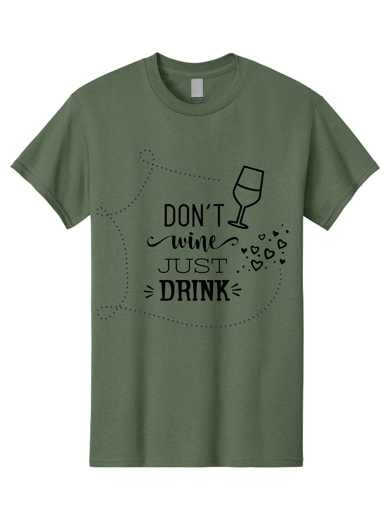 Don-T-Wine-Just-Drink Men'S Graphic Tee, 100% Cotton, Comfortable Casual Summer Wear, Machine Washable, Wine Pun, Funny Quote, Wine Lover, Wine Glass, Hearts, Playful Design, Typography Art, Wine Drinking Aac659 11