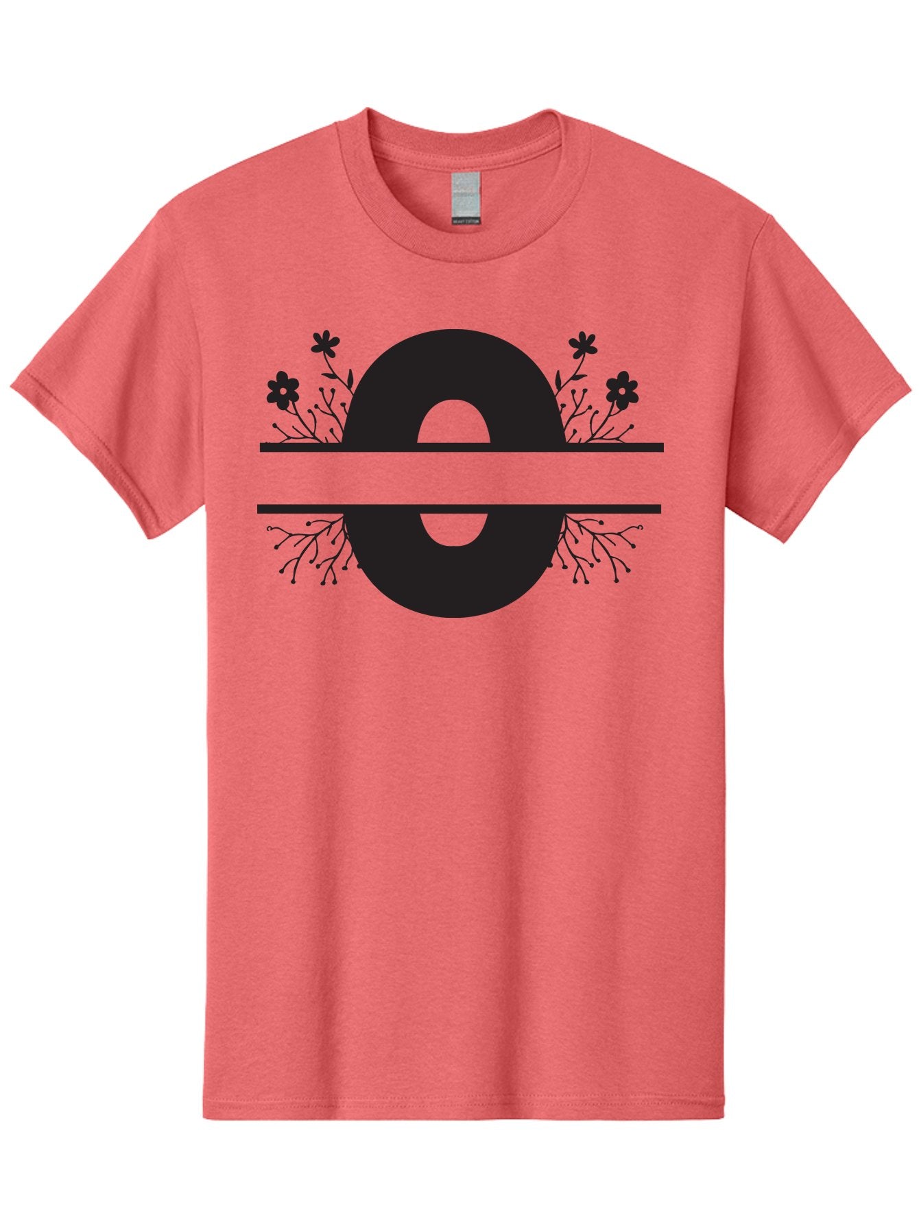 E-2 Men'S Graphic Tee, 100% Cotton, Comfortable Casual Summer Wear, Machine Washable, Black Letter E, Floral Design, Abstract Art, Minimalist Style, Bold Typography, Artistic Expression, Elegance, Simplicity, Modern Aesthetic, Unique Design, Aac665 3