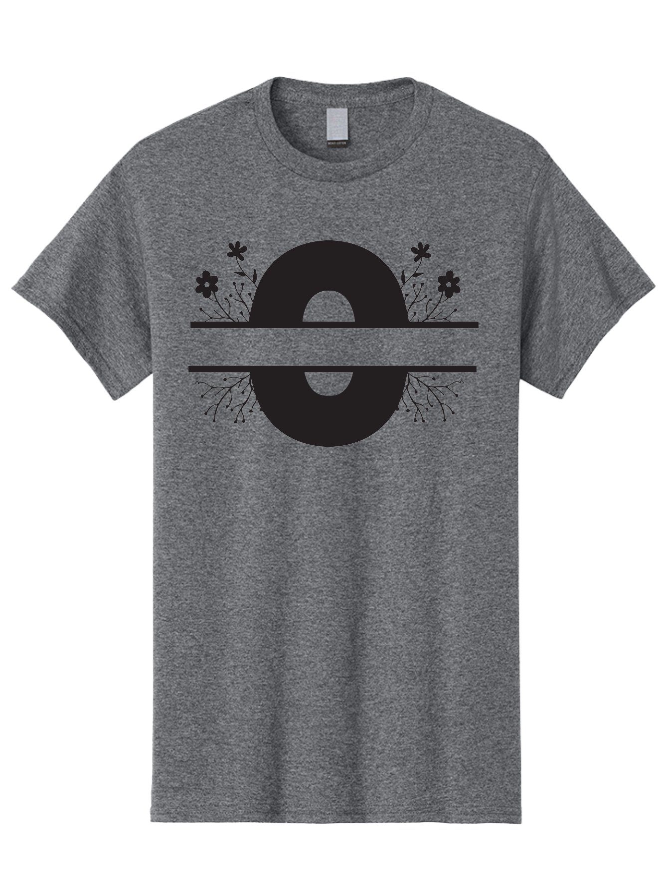 E-2 Men'S Graphic Tee, 100% Cotton, Comfortable Casual Summer Wear, Machine Washable, Black Letter E, Floral Design, Abstract Art, Minimalist Style, Bold Typography, Artistic Expression, Elegance, Simplicity, Modern Aesthetic, Unique Design, Aac665 19