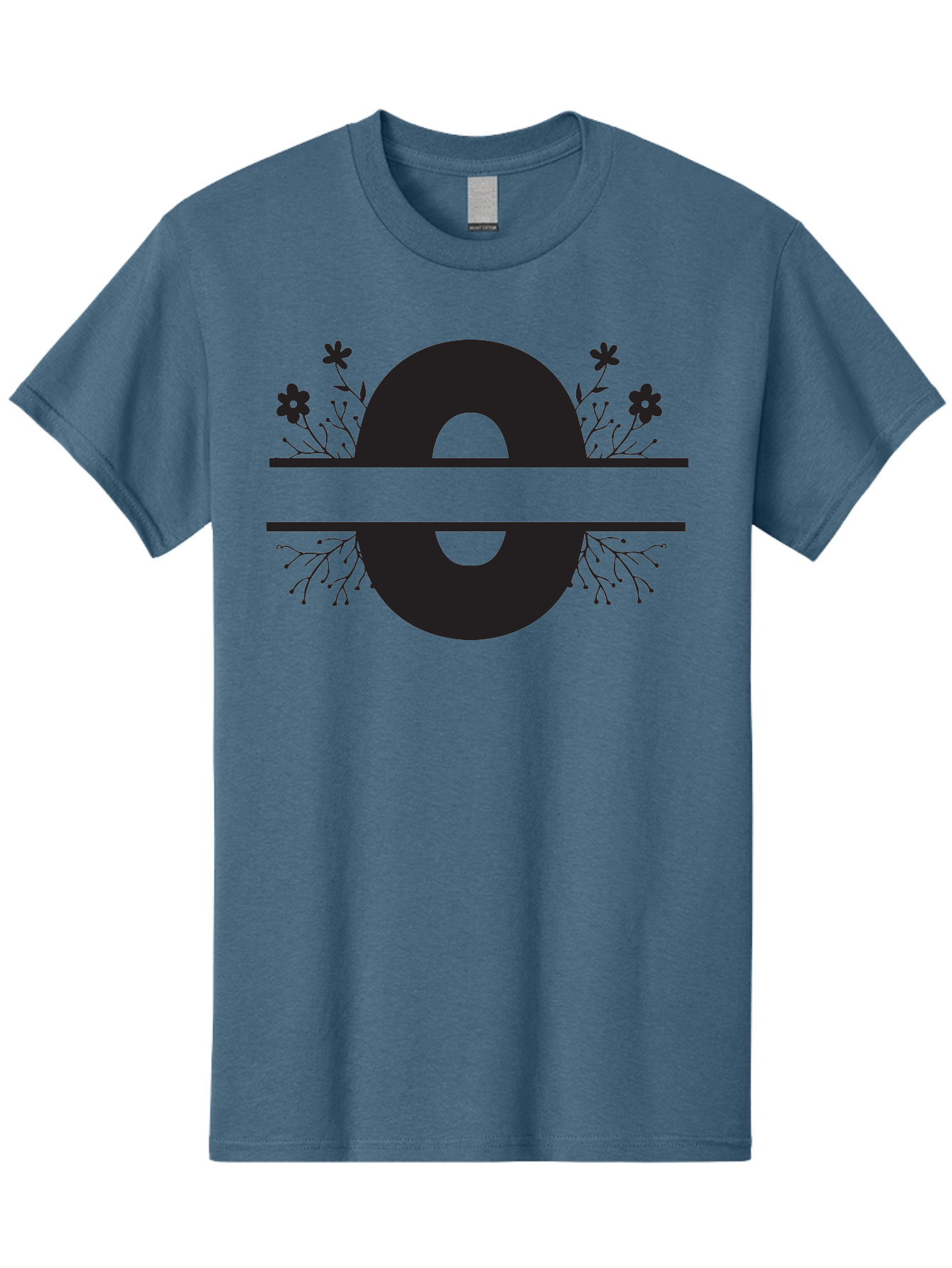 E-2 Men'S Graphic Tee, 100% Cotton, Comfortable Casual Summer Wear, Machine Washable, Black Letter E, Floral Design, Abstract Art, Minimalist Style, Bold Typography, Artistic Expression, Elegance, Simplicity, Modern Aesthetic, Unique Design, Aac665 3