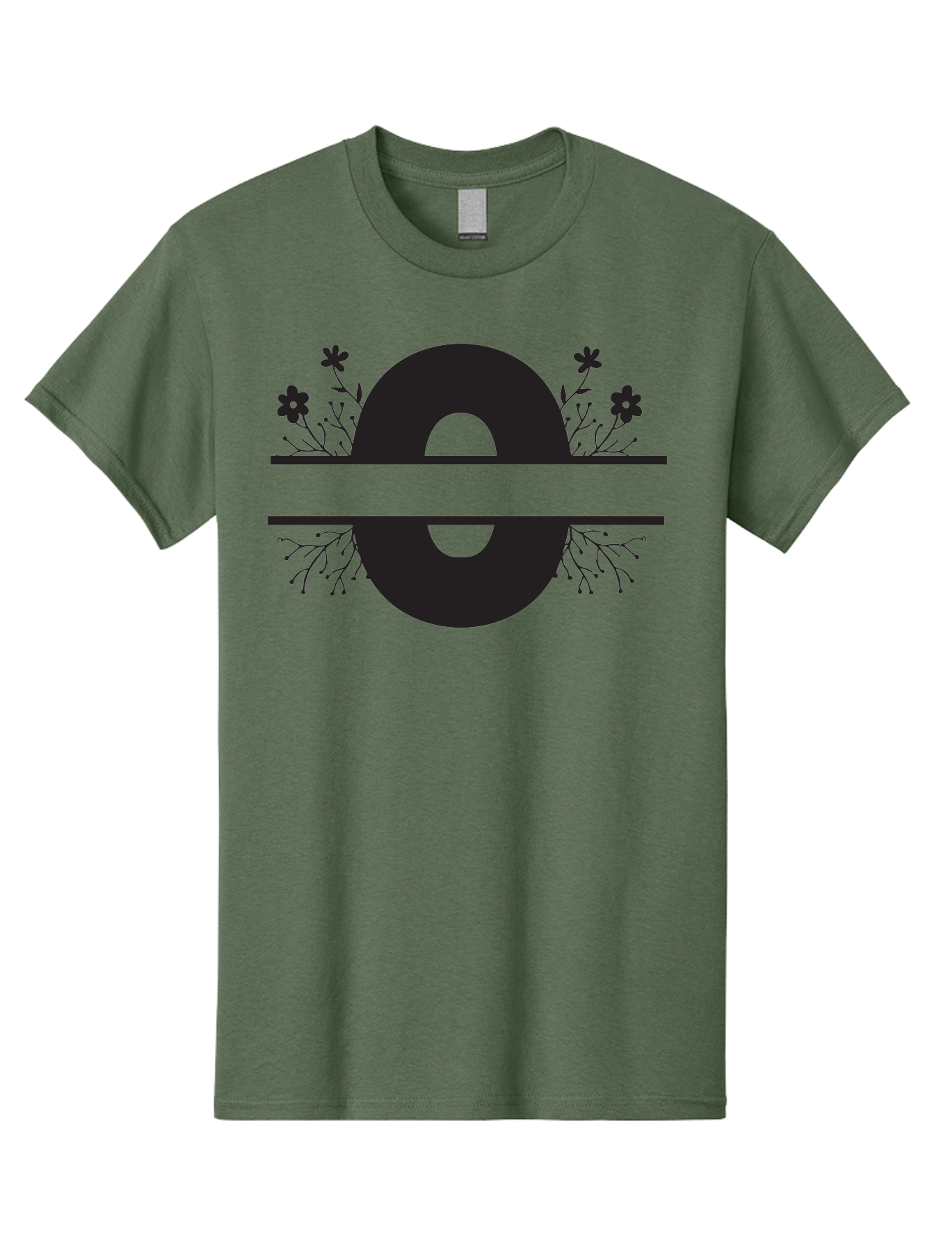 E-2 Men'S Graphic Tee, 100% Cotton, Comfortable Casual Summer Wear, Machine Washable, Black Letter E, Floral Design, Abstract Art, Minimalist Style, Bold Typography, Artistic Expression, Elegance, Simplicity, Modern Aesthetic, Unique Design, Aac665 25