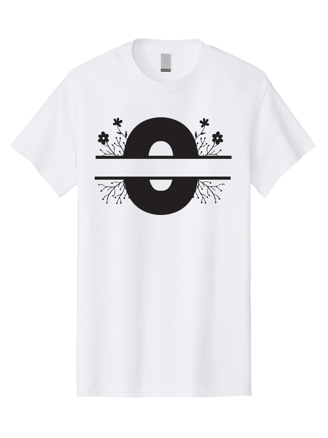 E-2 Men'S Graphic Tee, 100% Cotton, Comfortable Casual Summer Wear, Machine Washable, Black Letter E, Floral Design, Abstract Art, Minimalist Style, Bold Typography, Artistic Expression, Elegance, Simplicity, Modern Aesthetic, Unique Design, Aac665 29