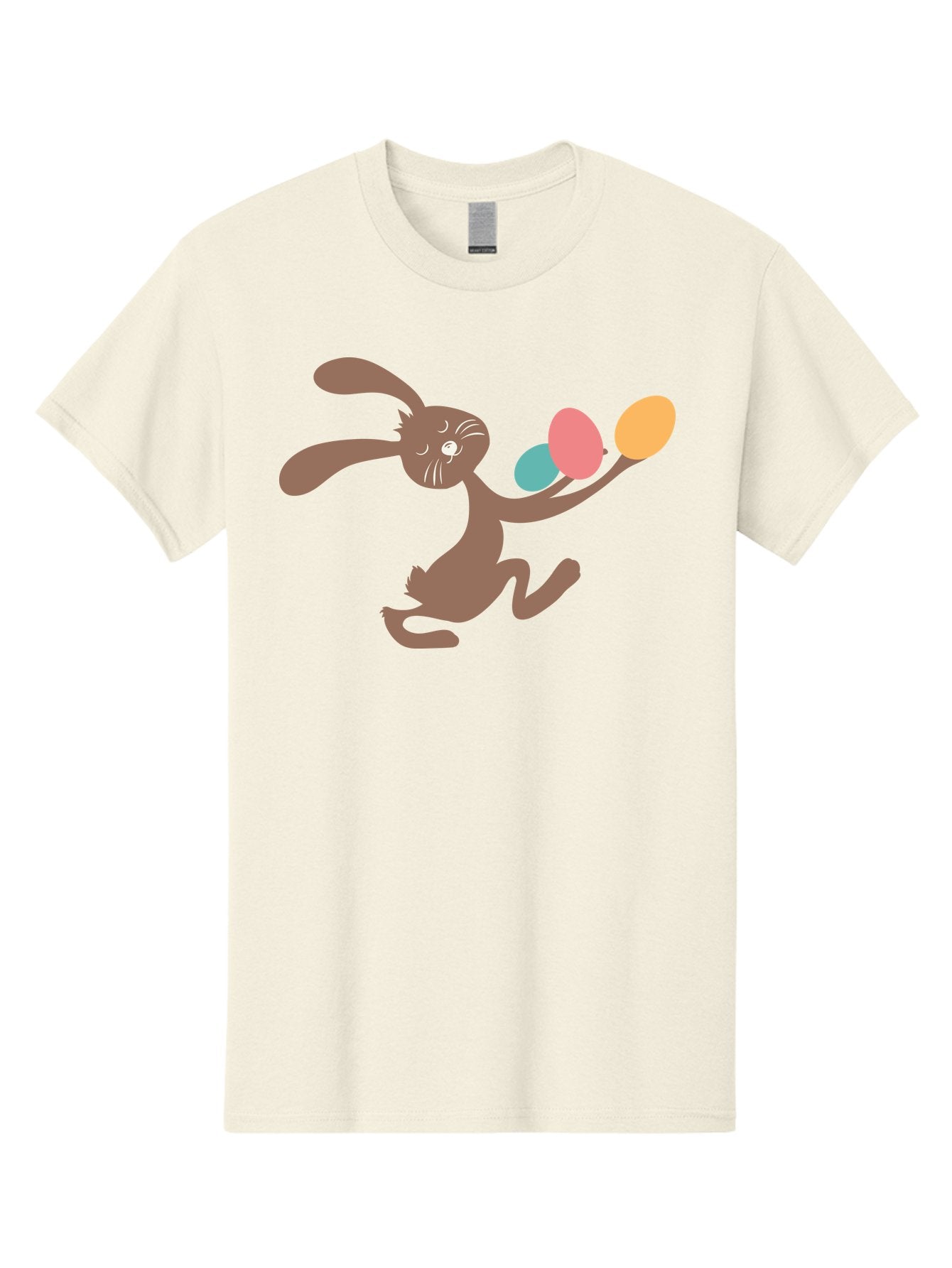 Easter-Bunny Men'S Graphic Tee, 100% Cotton, Comfortable Casual Summer Wear, Machine Washable, Cartoon Bunny, Easter Eggs, Pastel Colors, Playful Rabbit, Spring Celebration, Easter Holiday, Colorful Eggs, Festive Scene Aac668 10