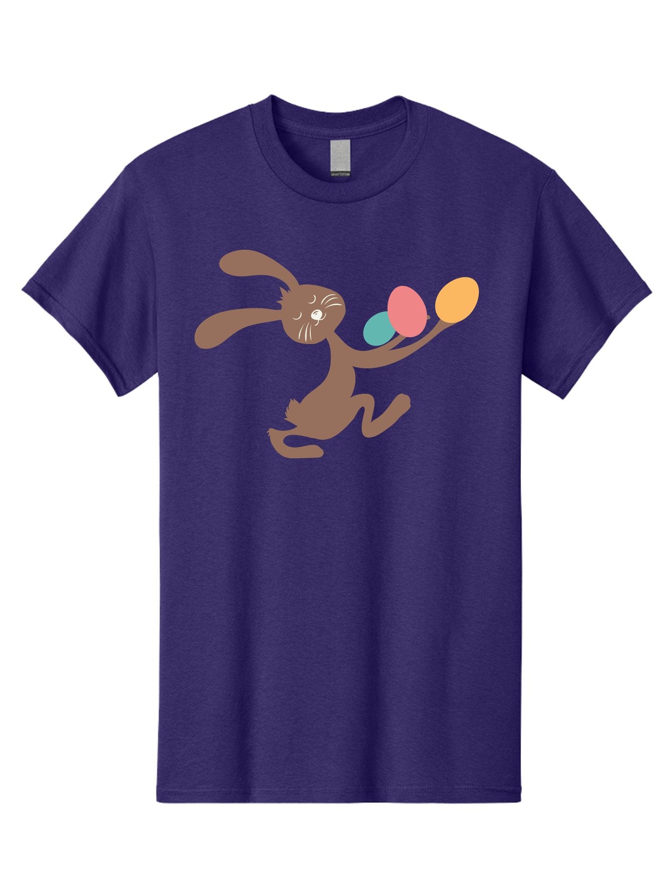 Easter-Bunny Men'S Graphic Tee, 100% Cotton, Comfortable Casual Summer Wear, Machine Washable, Cartoon Bunny, Easter Eggs, Pastel Colors, Playful Rabbit, Spring Celebration, Easter Holiday, Colorful Eggs, Festive Scene Aac668 11