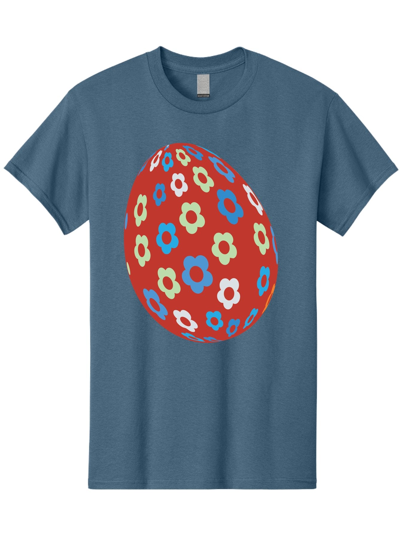 Easter-Egg-1 Men'S Graphic Tee, 100% Cotton, Comfortable Casual Summer Wear, Machine Washable, Easter Egg, Floral Pattern, Colorful Flowers, Red Egg, Blue Flowers, White Flowers, Green Flowers, Festive Design, Spring Theme, Decorated Egg, Aac671 8