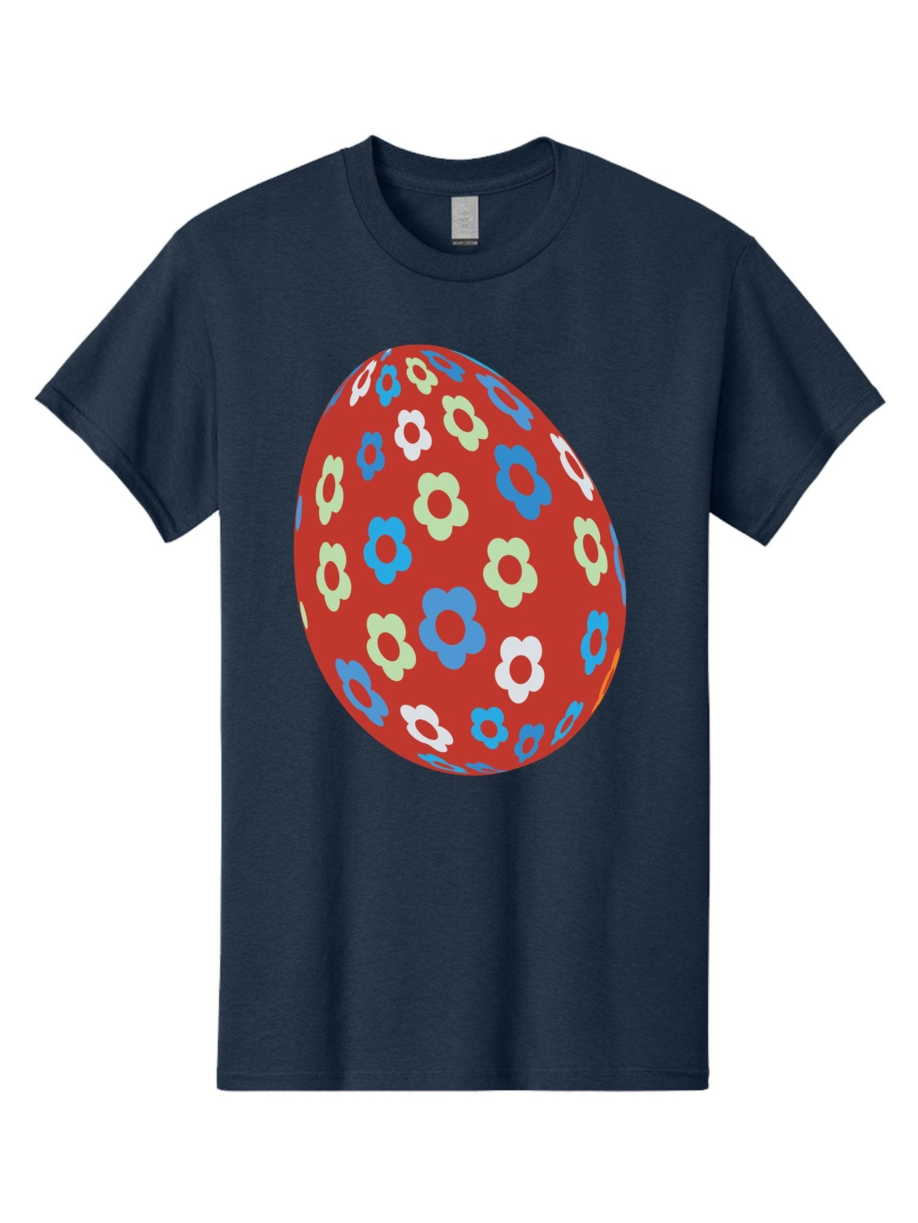 Easter-Egg-1 Men'S Graphic Tee, 100% Cotton, Comfortable Casual Summer Wear, Machine Washable, Easter Egg, Floral Pattern, Colorful Flowers, Red Egg, Blue Flowers, White Flowers, Green Flowers, Festive Design, Spring Theme, Decorated Egg, Aac671 12
