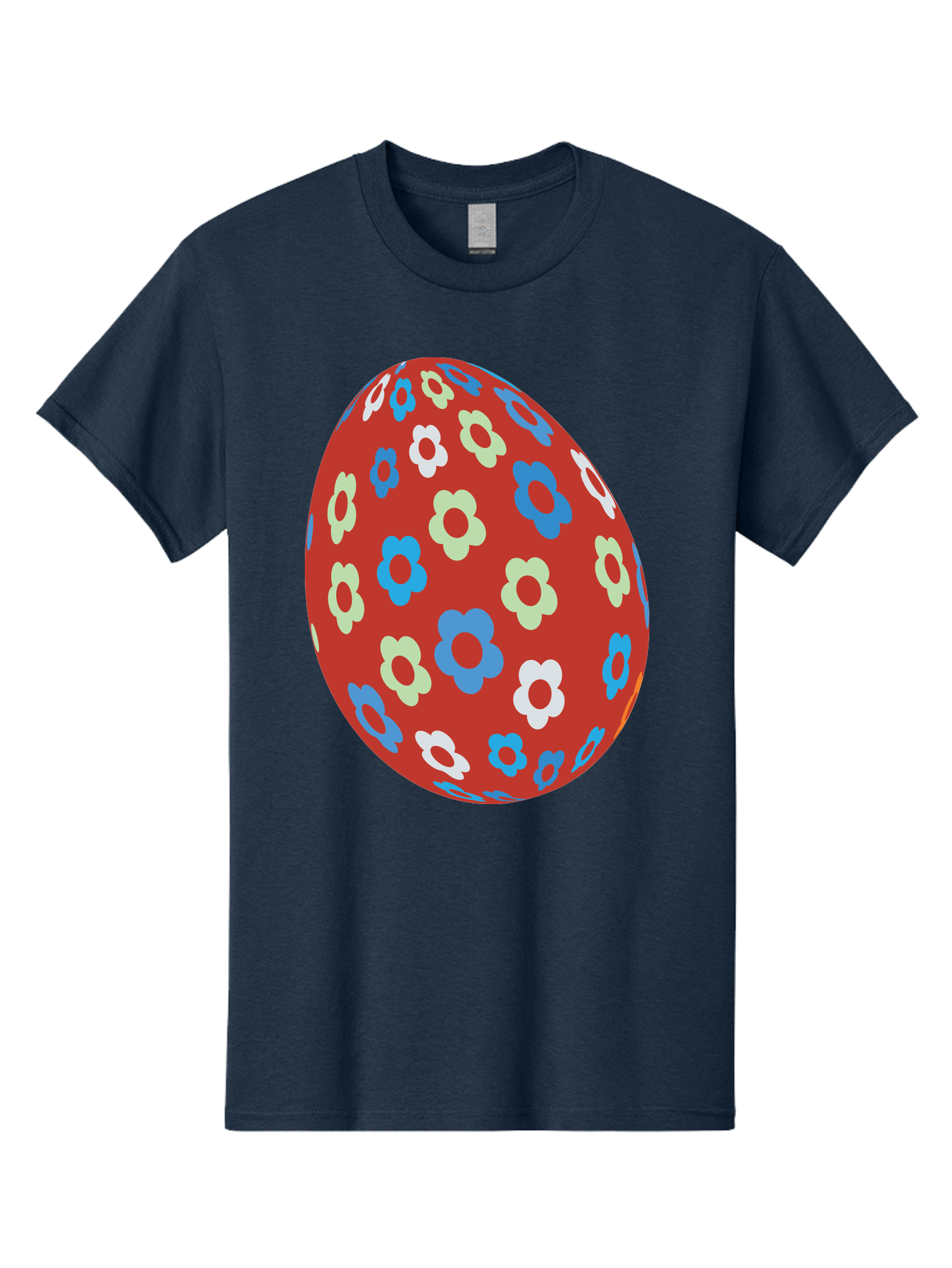 Easter-Egg-1 Men'S Graphic Tee, 100% Cotton, Comfortable Casual Summer Wear, Machine Washable, Easter Egg, Floral Pattern, Colorful Flowers, Red Egg, Blue Flowers, White Flowers, Green Flowers, Festive Design, Spring Theme, Decorated Egg, Aac671 5