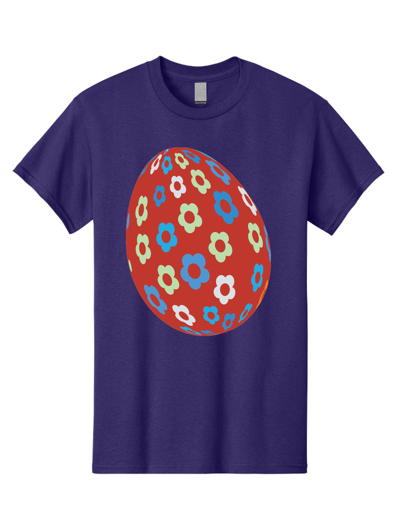 Easter-Egg-1 Men'S Graphic Tee, 100% Cotton, Comfortable Casual Summer Wear, Machine Washable, Easter Egg, Floral Pattern, Colorful Flowers, Red Egg, Blue Flowers, White Flowers, Green Flowers, Festive Design, Spring Theme, Decorated Egg, Aac671 13