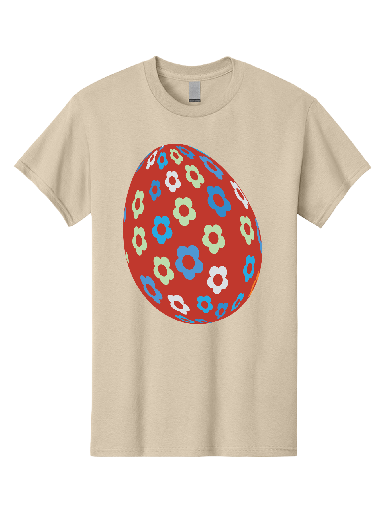 Easter-Egg-1 Men'S Graphic Tee, 100% Cotton, Comfortable Casual Summer Wear, Machine Washable, Easter Egg, Floral Pattern, Colorful Flowers, Red Egg, Blue Flowers, White Flowers, Green Flowers, Festive Design, Spring Theme, Decorated Egg, Aac671 15