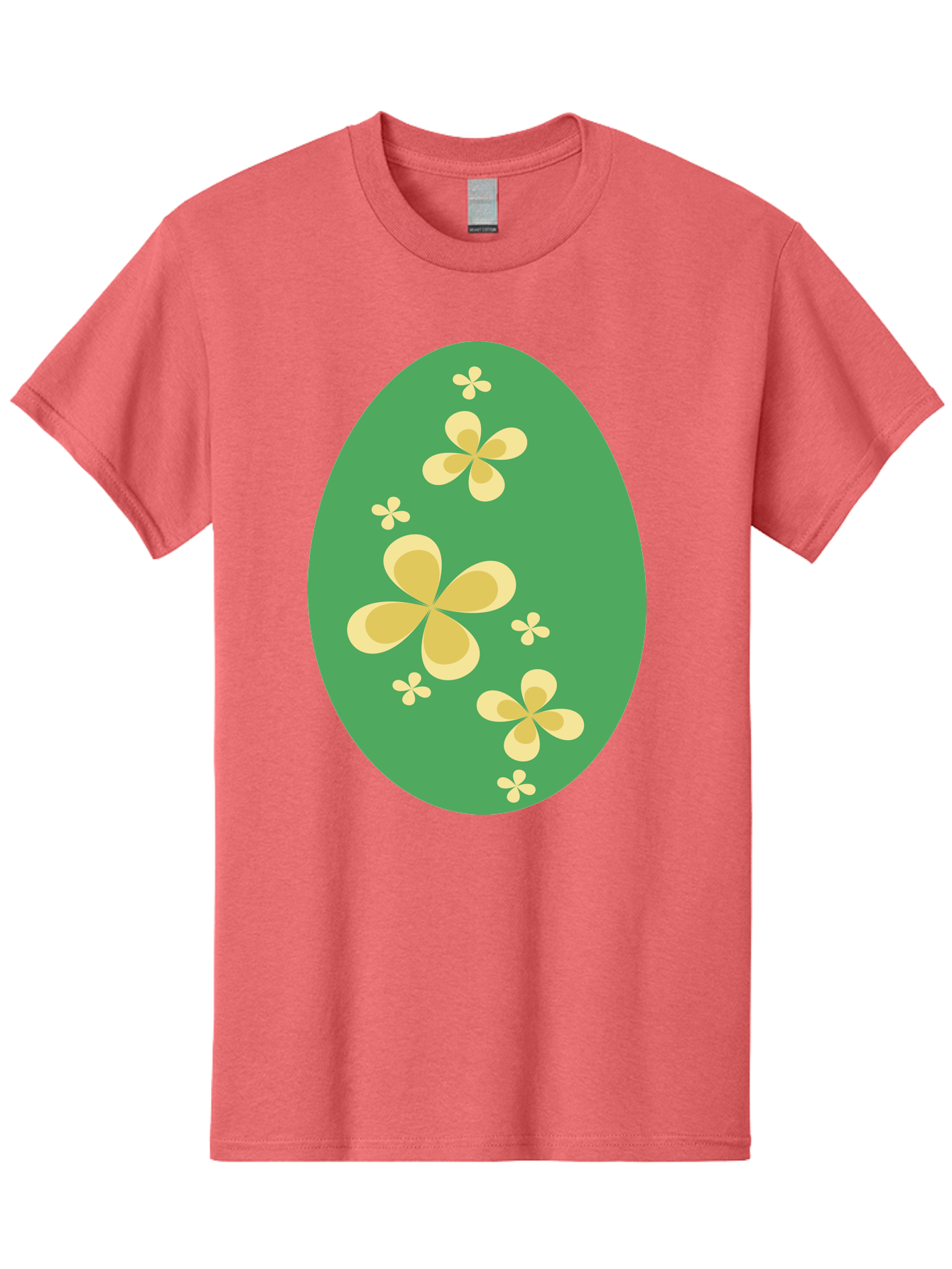 Easter-Egg-2 Men'S Graphic Tee, 100% Cotton, Comfortable Casual Summer Wear, Machine Washable, Easter Egg, Floral Pattern, Yellow Flowers, Oval Shape, Decorative Design, Spring Theme, Easter Decoration, Floral Motif, Pastel Colors Aac672 9