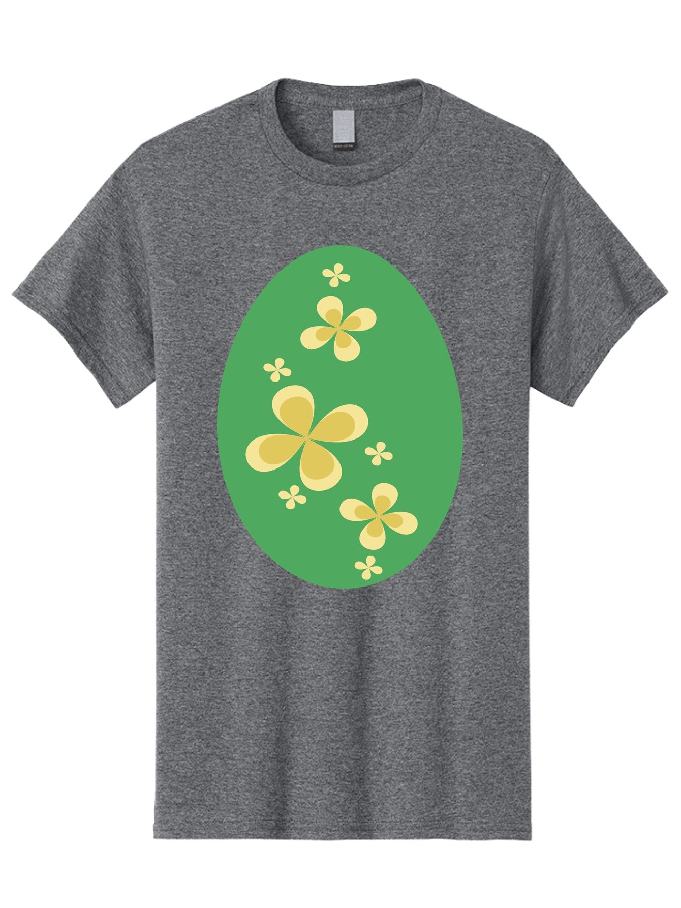 Easter-Egg-2 Men'S Graphic Tee, 100% Cotton, Comfortable Casual Summer Wear, Machine Washable, Easter Egg, Floral Pattern, Yellow Flowers, Oval Shape, Decorative Design, Spring Theme, Easter Decoration, Floral Motif, Pastel Colors Aac672 14