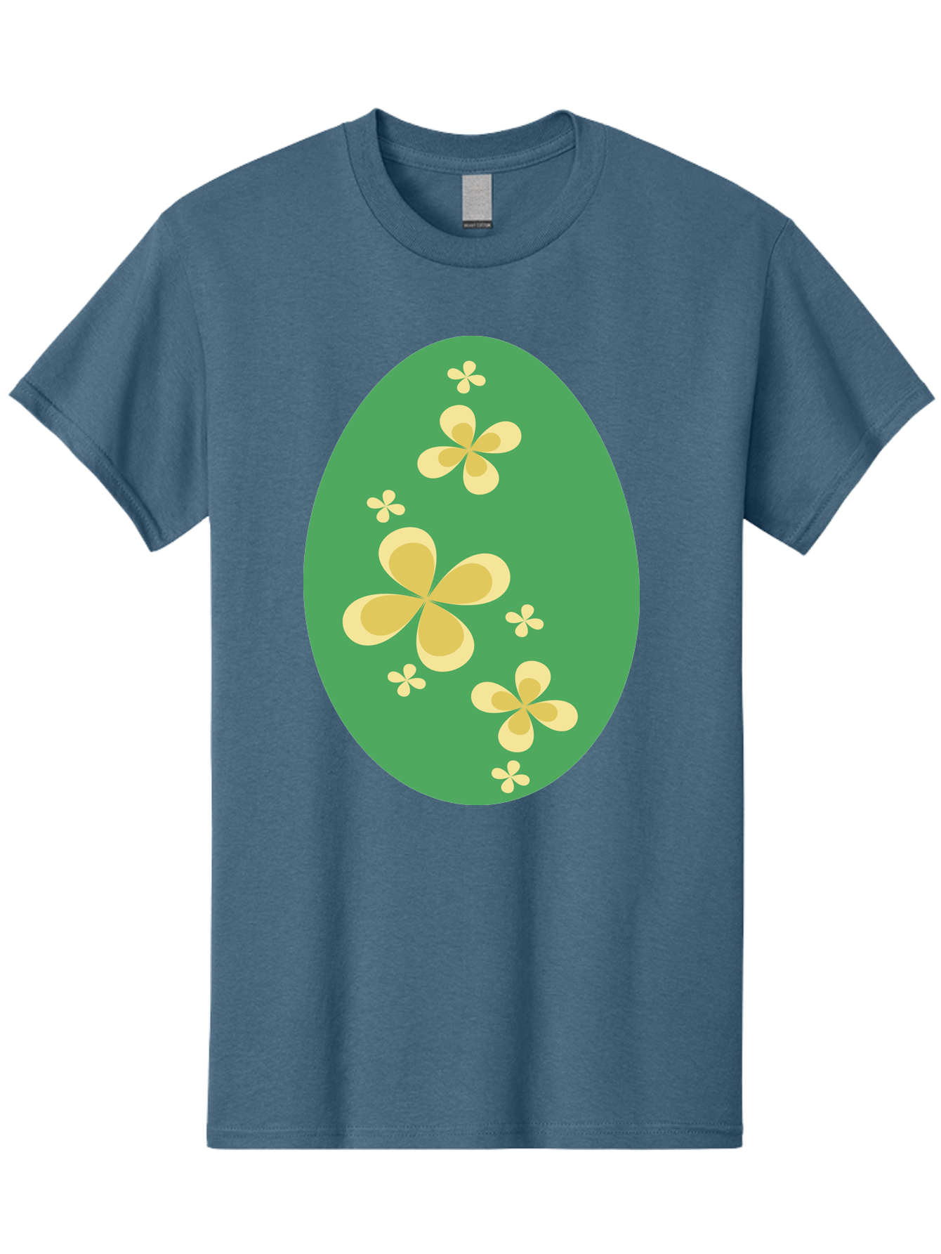 Easter-Egg-2 Men'S Graphic Tee, 100% Cotton, Comfortable Casual Summer Wear, Machine Washable, Easter Egg, Floral Pattern, Yellow Flowers, Oval Shape, Decorative Design, Spring Theme, Easter Decoration, Floral Motif, Pastel Colors Aac672 7