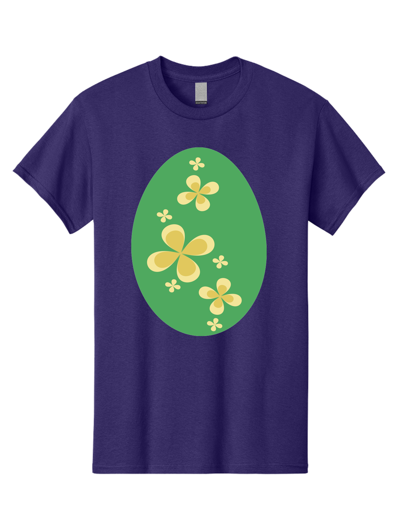 Easter-Egg-2 Men'S Graphic Tee, 100% Cotton, Comfortable Casual Summer Wear, Machine Washable, Easter Egg, Floral Pattern, Yellow Flowers, Oval Shape, Decorative Design, Spring Theme, Easter Decoration, Floral Motif, Pastel Colors Aac672 17