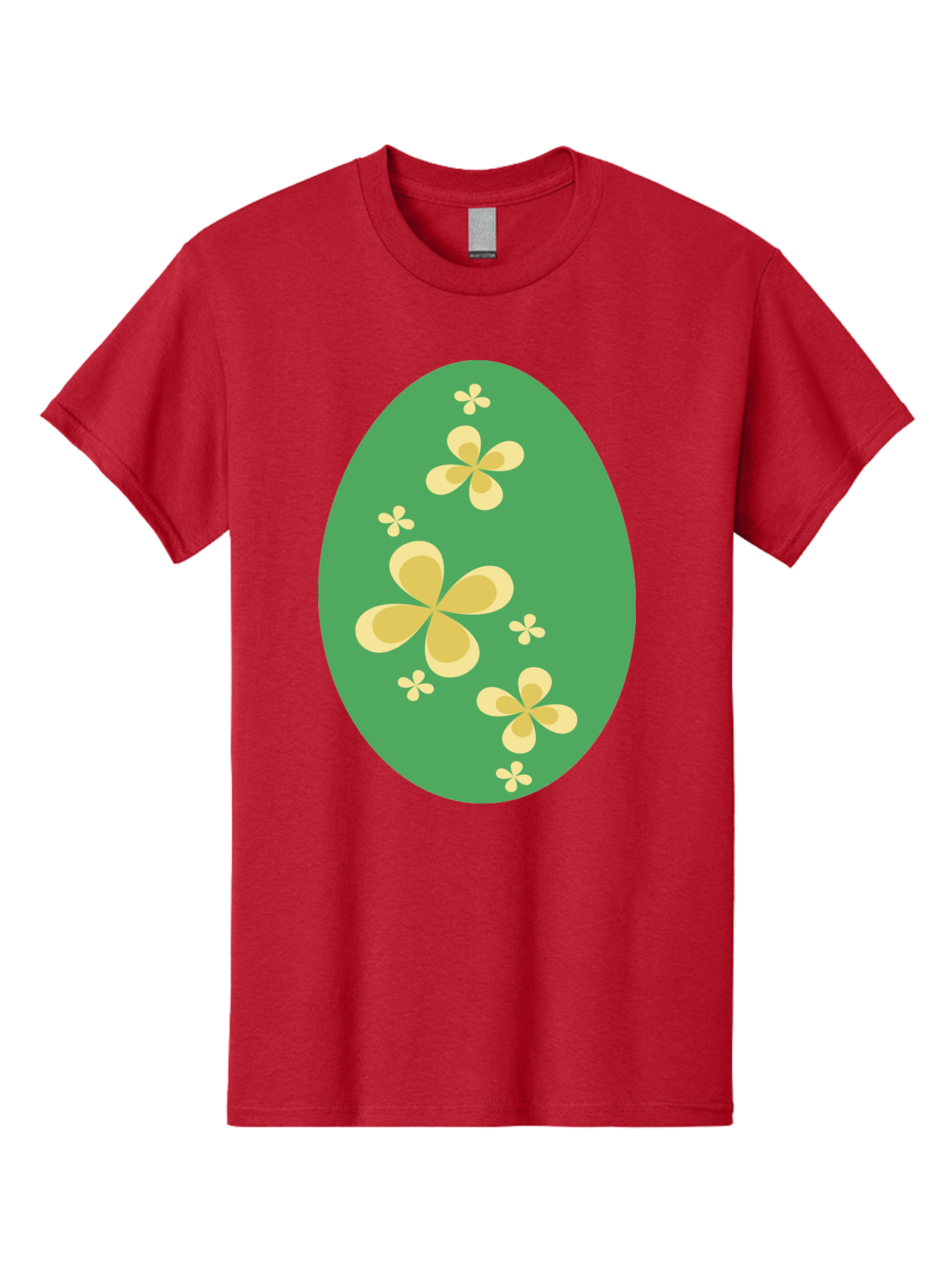 Easter-Egg-2 Men'S Graphic Tee, 100% Cotton, Comfortable Casual Summer Wear, Machine Washable, Easter Egg, Floral Pattern, Yellow Flowers, Oval Shape, Decorative Design, Spring Theme, Easter Decoration, Floral Motif, Pastel Colors Aac672 29