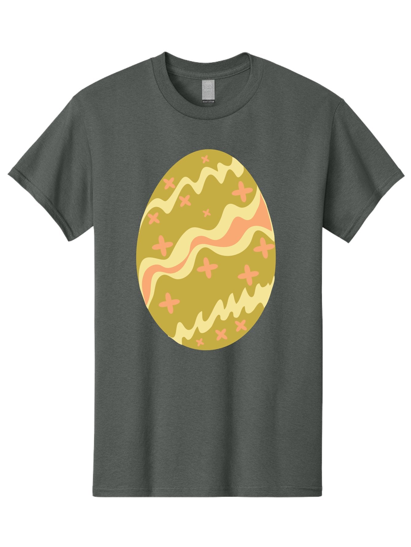 Easter-Egg-4 Men'S Graphic Tee, 100% Cotton, Comfortable Casual Summer Wear, Machine Washable, Easter Egg, Pastel Colors, Wavy Lines, Pink Crosses, Decorated Egg, Spring Theme, Festive Design, Easter Decoration, Egg Hunt Aac674 14