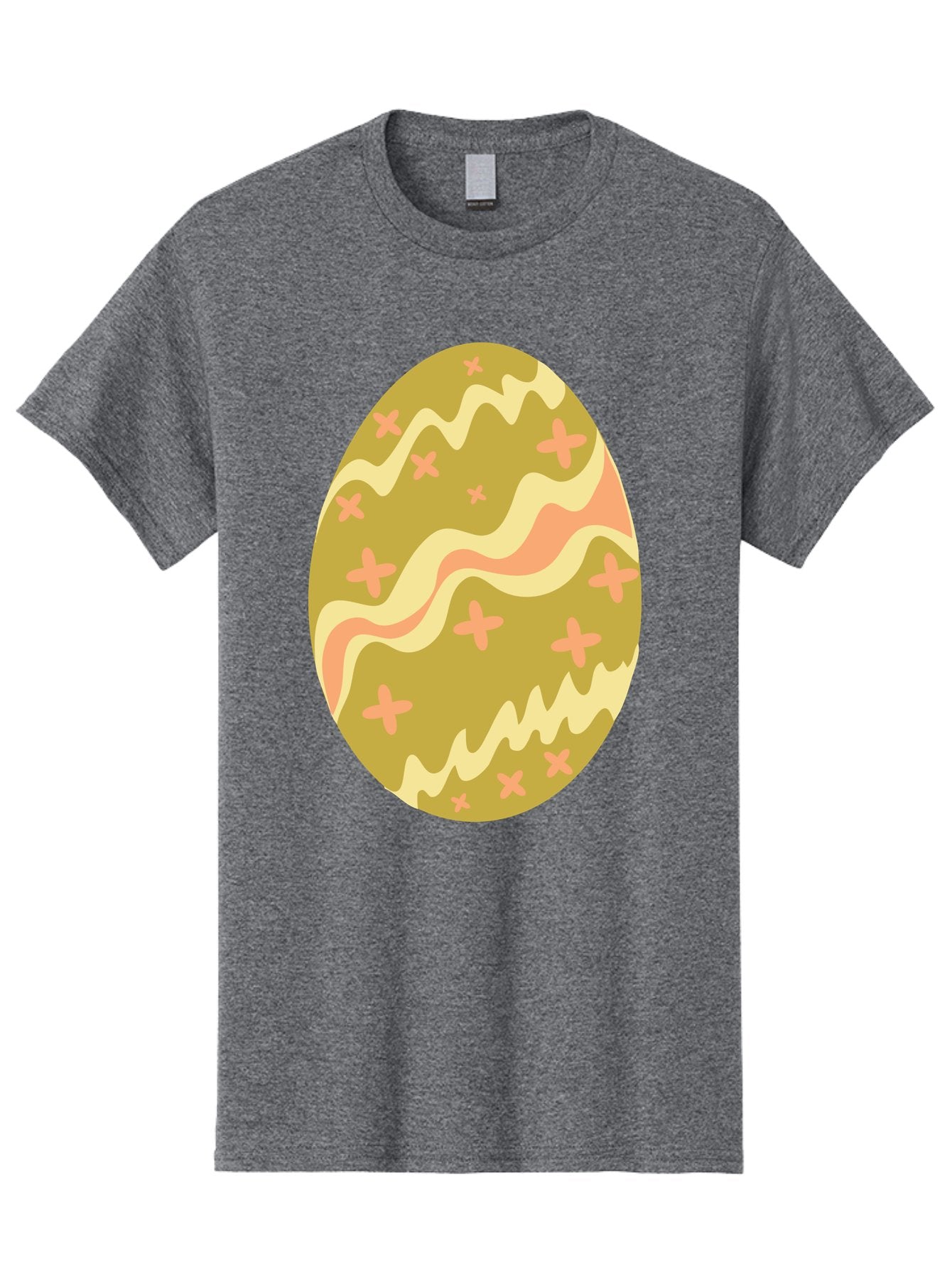 Easter-Egg-4 Men'S Graphic Tee, 100% Cotton, Comfortable Casual Summer Wear, Machine Washable, Easter Egg, Pastel Colors, Wavy Lines, Pink Crosses, Decorated Egg, Spring Theme, Festive Design, Easter Decoration, Egg Hunt Aac674 12