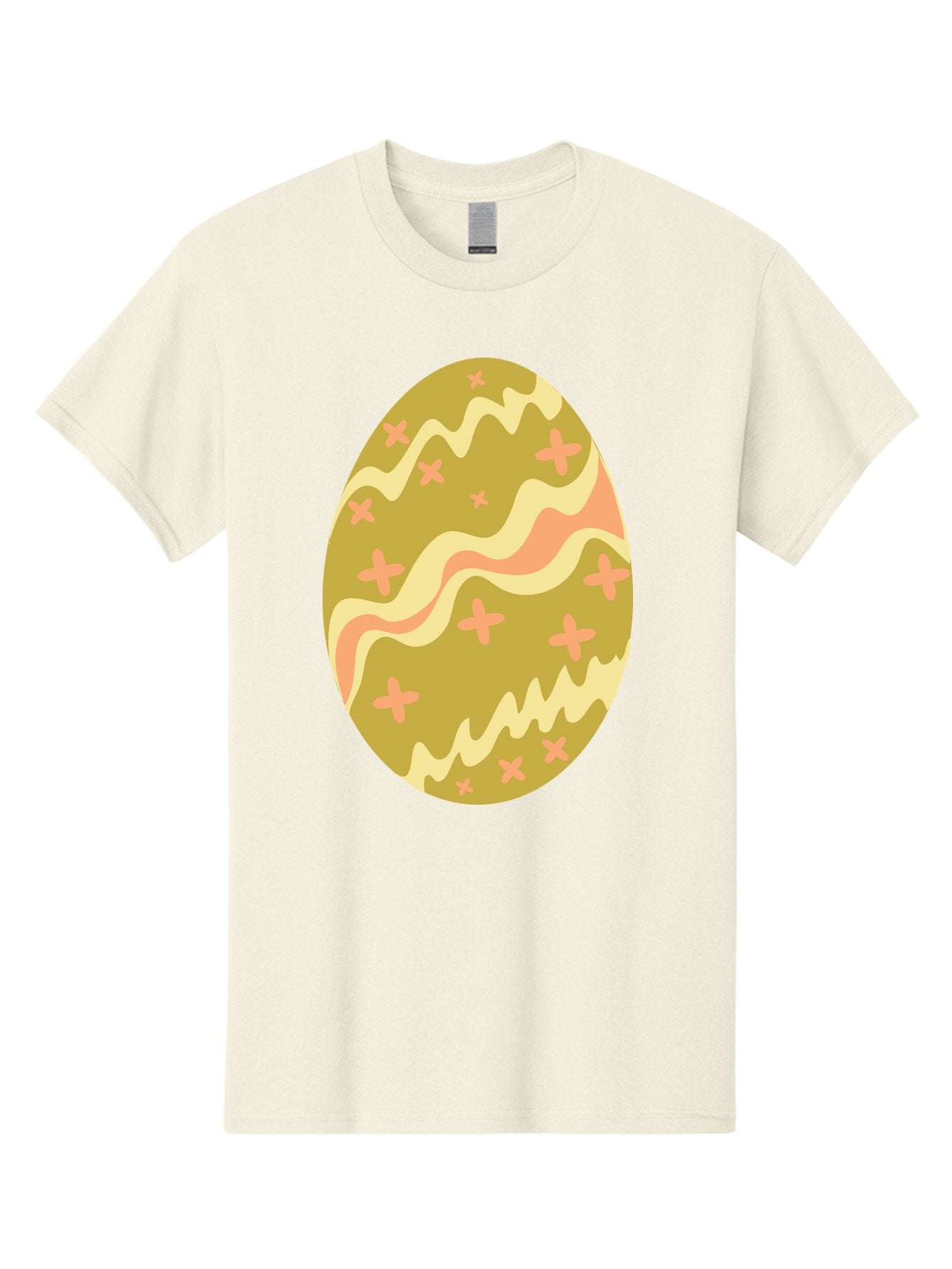 Easter-Egg-4 Men'S Graphic Tee, 100% Cotton, Comfortable Casual Summer Wear, Machine Washable, Easter Egg, Pastel Colors, Wavy Lines, Pink Crosses, Decorated Egg, Spring Theme, Festive Design, Easter Decoration, Egg Hunt Aac674 6