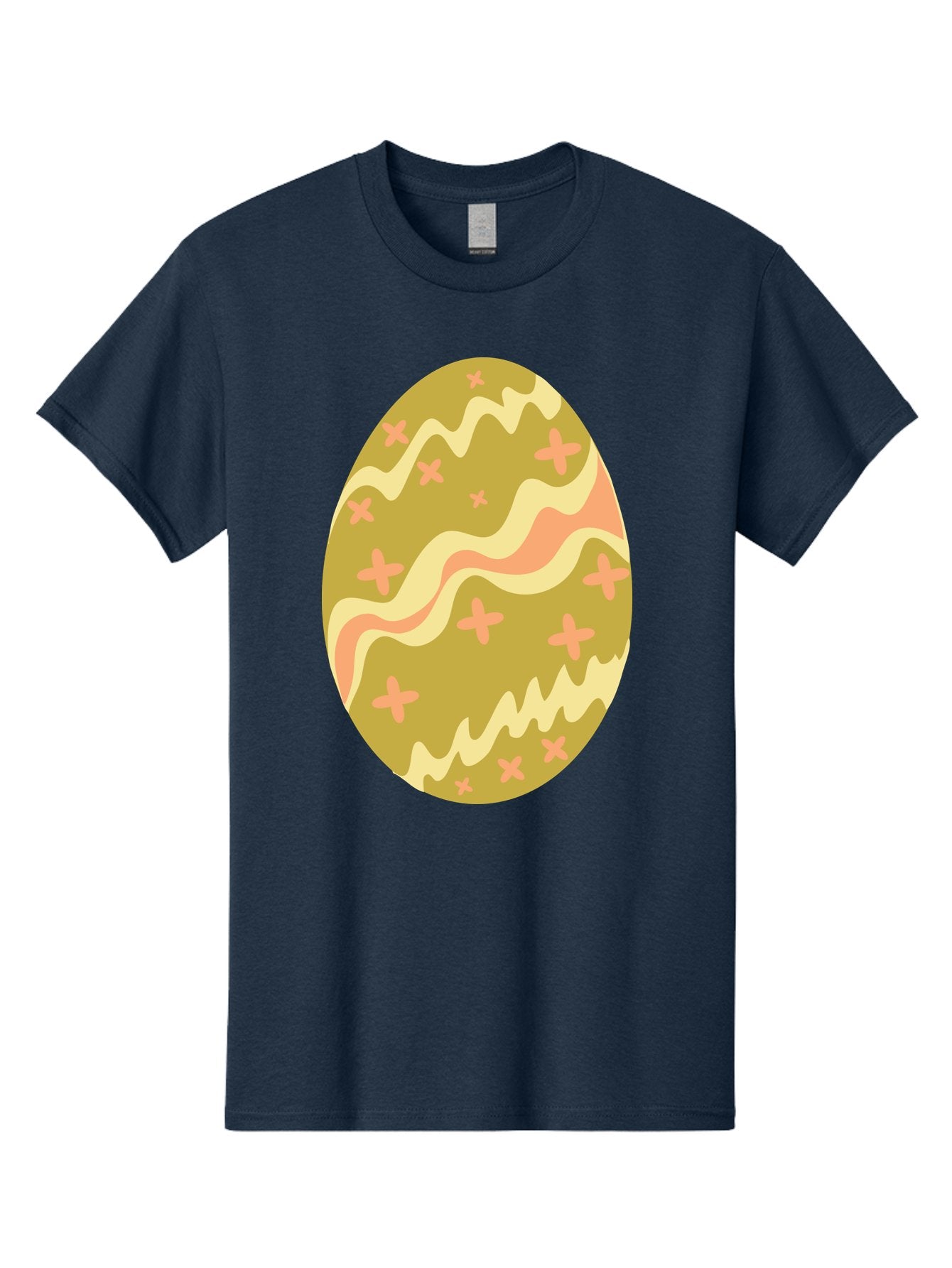 Easter-Egg-4 Men'S Graphic Tee, 100% Cotton, Comfortable Casual Summer Wear, Machine Washable, Easter Egg, Pastel Colors, Wavy Lines, Pink Crosses, Decorated Egg, Spring Theme, Festive Design, Easter Decoration, Egg Hunt Aac674 7