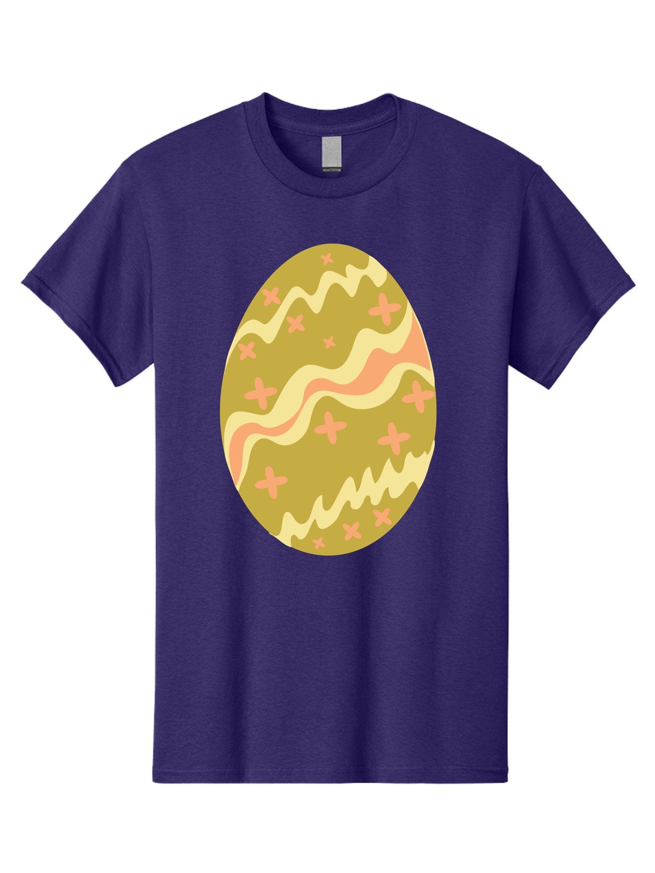 Easter-Egg-4 Men'S Graphic Tee, 100% Cotton, Comfortable Casual Summer Wear, Machine Washable, Easter Egg, Pastel Colors, Wavy Lines, Pink Crosses, Decorated Egg, Spring Theme, Festive Design, Easter Decoration, Egg Hunt Aac674 13
