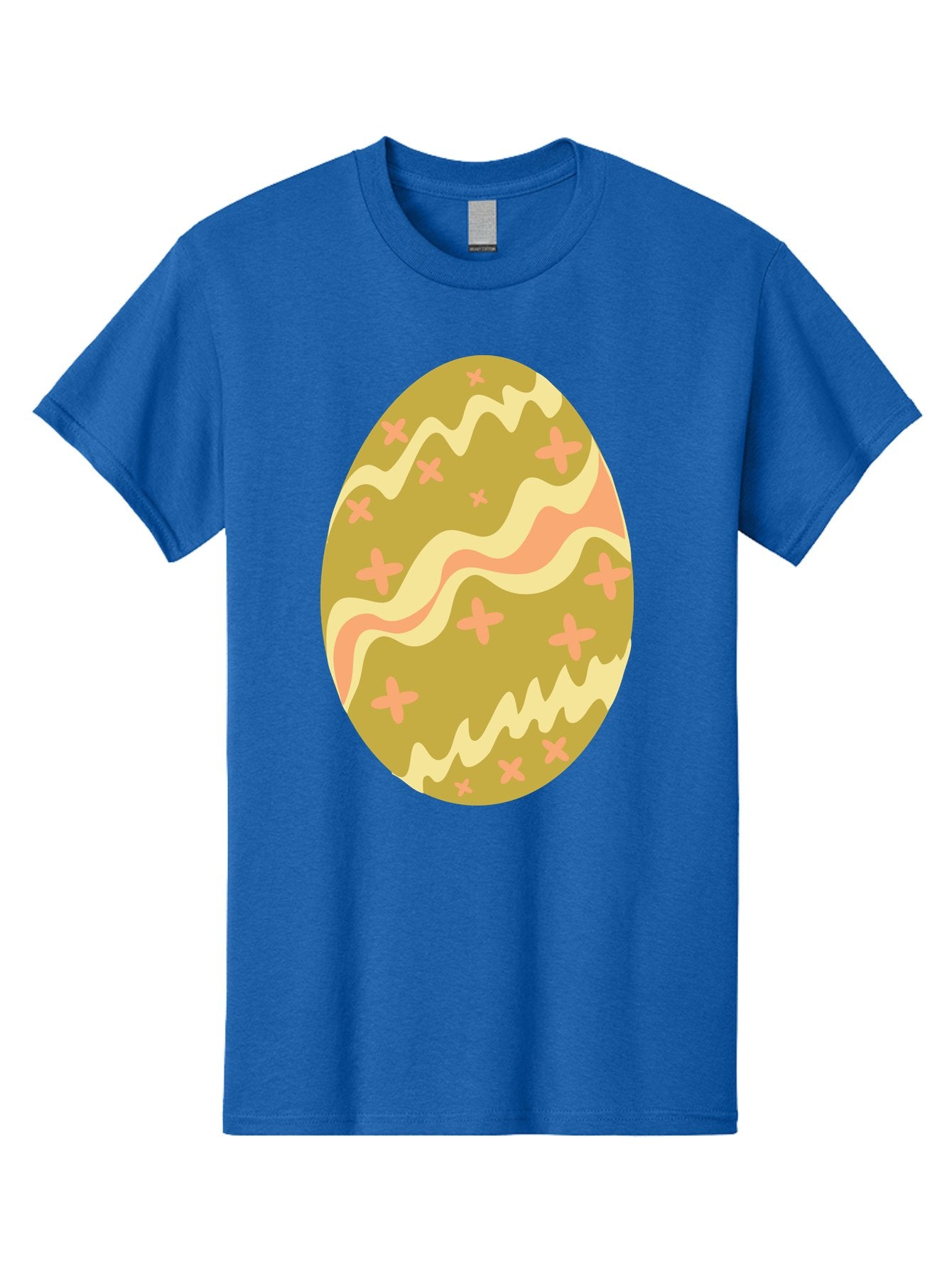 Easter-Egg-4 Men'S Graphic Tee, 100% Cotton, Comfortable Casual Summer Wear, Machine Washable, Easter Egg, Pastel Colors, Wavy Lines, Pink Crosses, Decorated Egg, Spring Theme, Festive Design, Easter Decoration, Egg Hunt Aac674 8